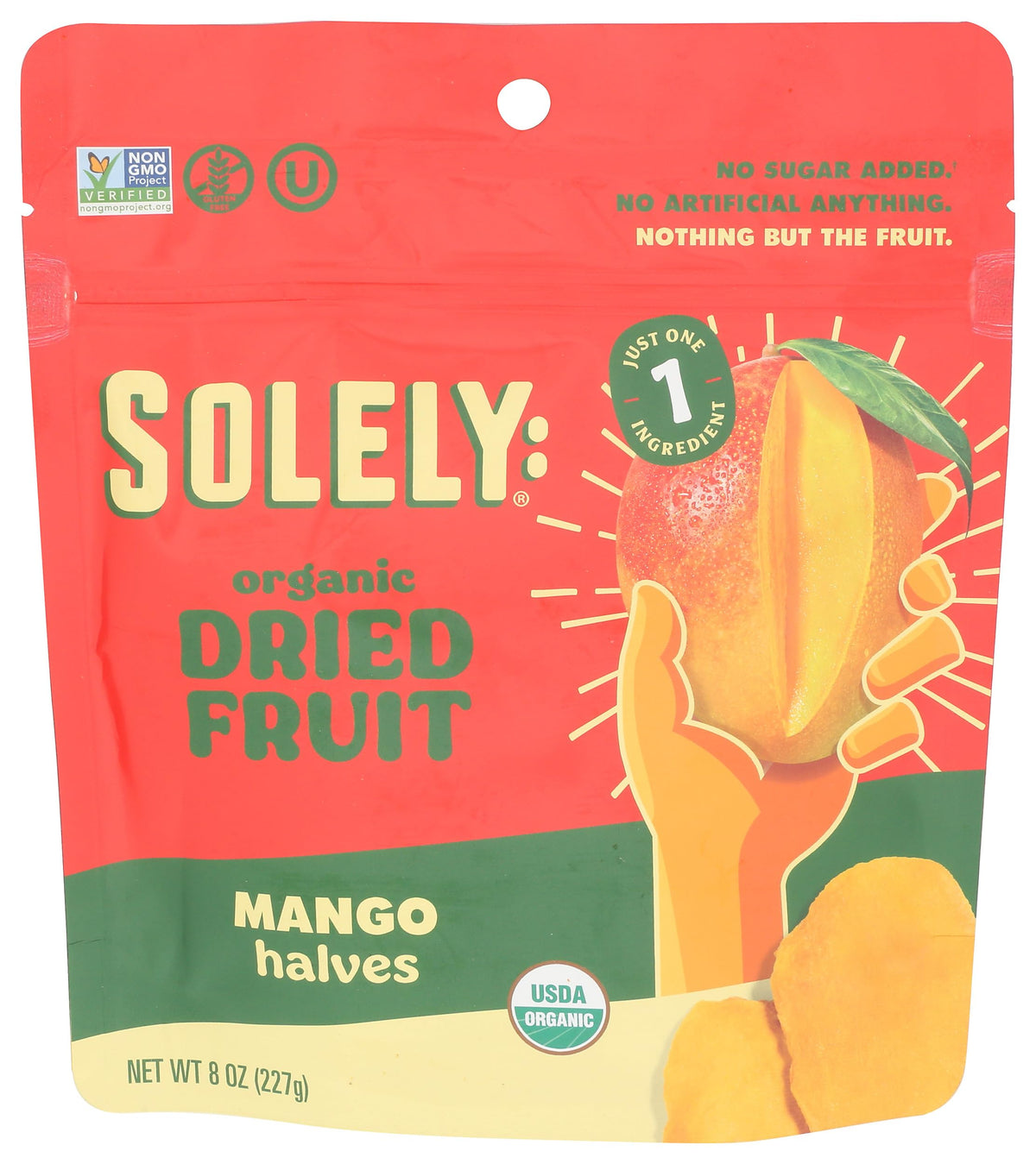 SOLELY Bio-Trockenmangohälften, groß (1er-Pack) | Eine Zutat | Vegan | Gentechnikfrei | Ohne Zuckerzusatz