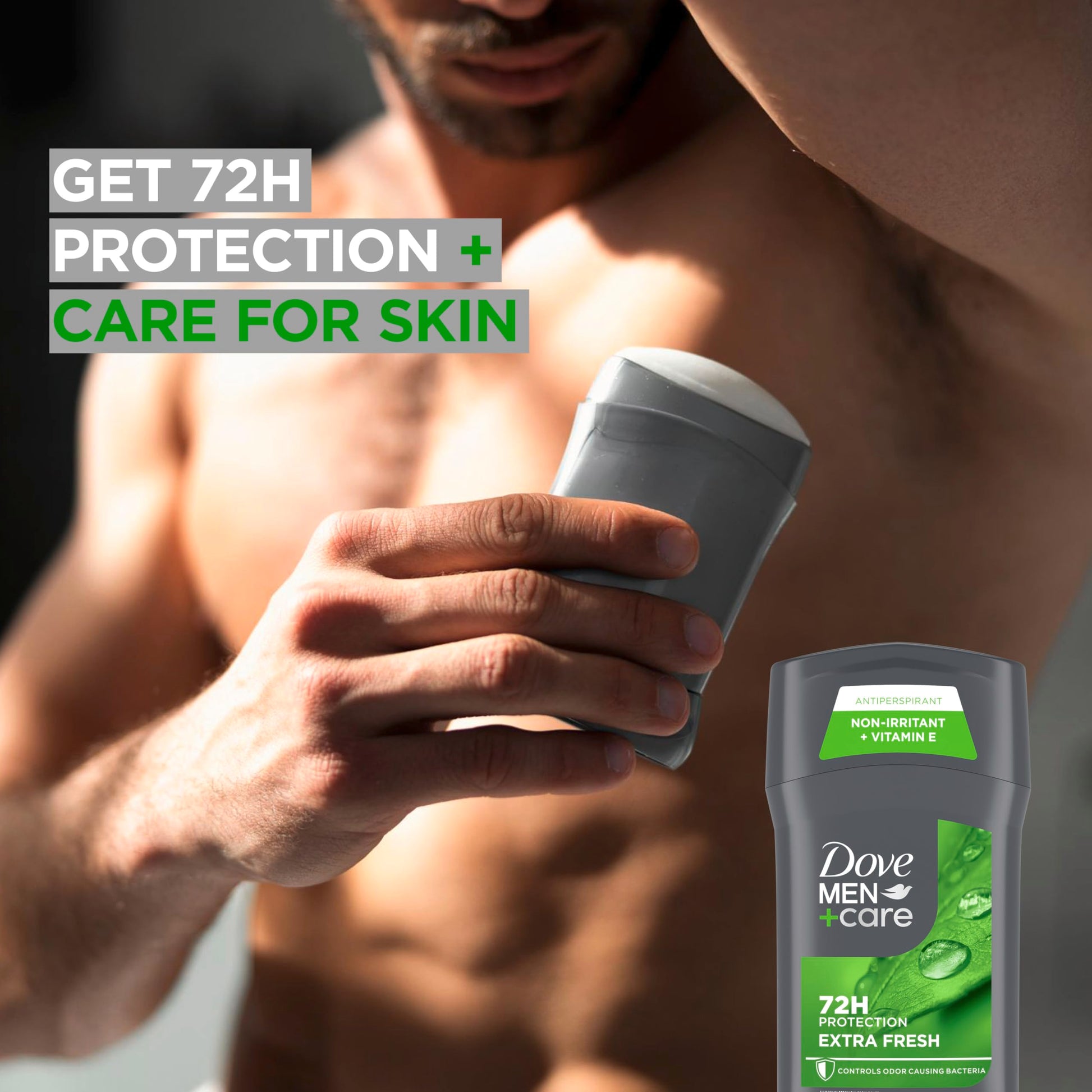 Dove Men+Care Antiperspirant Deodorant Stick for Men 4 Count Extra Fresh with 72-hour Sweat & Odor Protection with 1/4 Moisturizing Cream & Long-lasting Citrus scent 2.7 oz