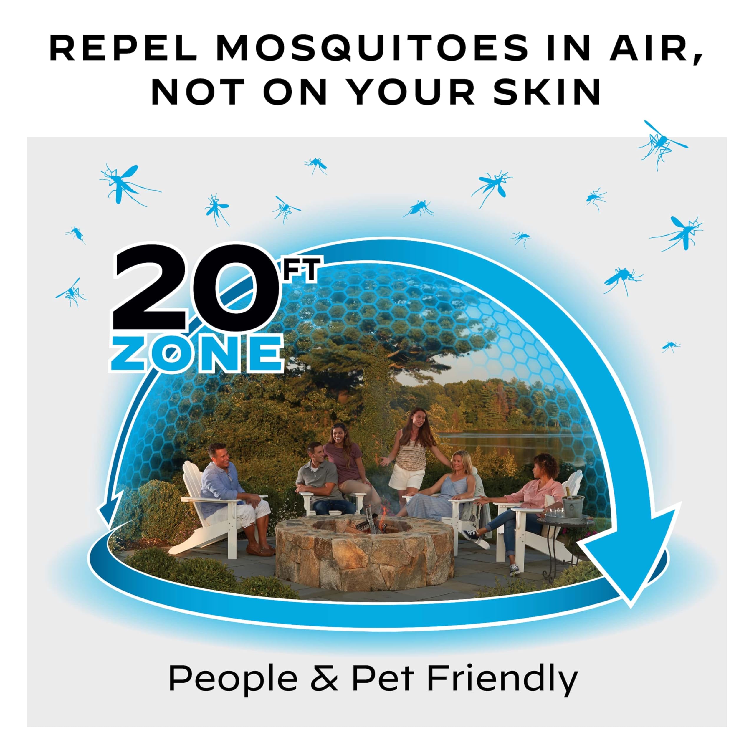 Thermacell Mosquito Repeller E-Series Rechargeable with 20' Mosquito Protection Zone; Up to 9-Hr Battery Life; Includes 12-Hr Refill; Flame or Scent; DEET-Free Bug Spray Alternative