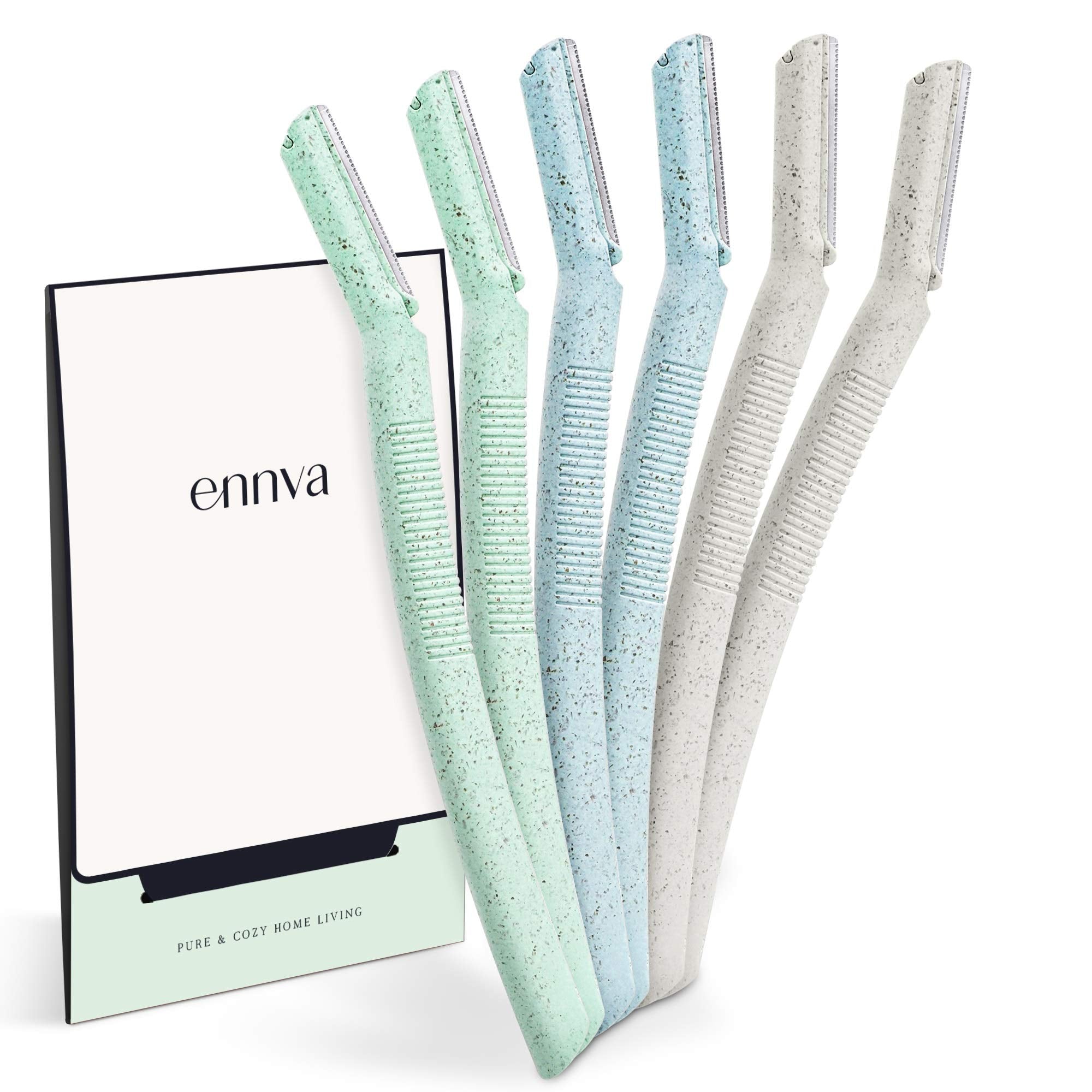 ennva Eyebrow Razor for Women | Dermaplane Facial Razor for Face | Hair Trimmer Face Razor for Body Use | Multipurpose Facial Hair Removal Disposable Blades Eyebrow Tool - 6pcs