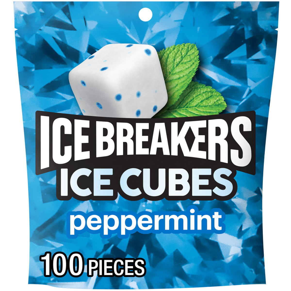 ICE BREAKERS Ice Cubes Peppermint zuckerfreier Kaugummi-Beutel, 230 g (100 Stück)