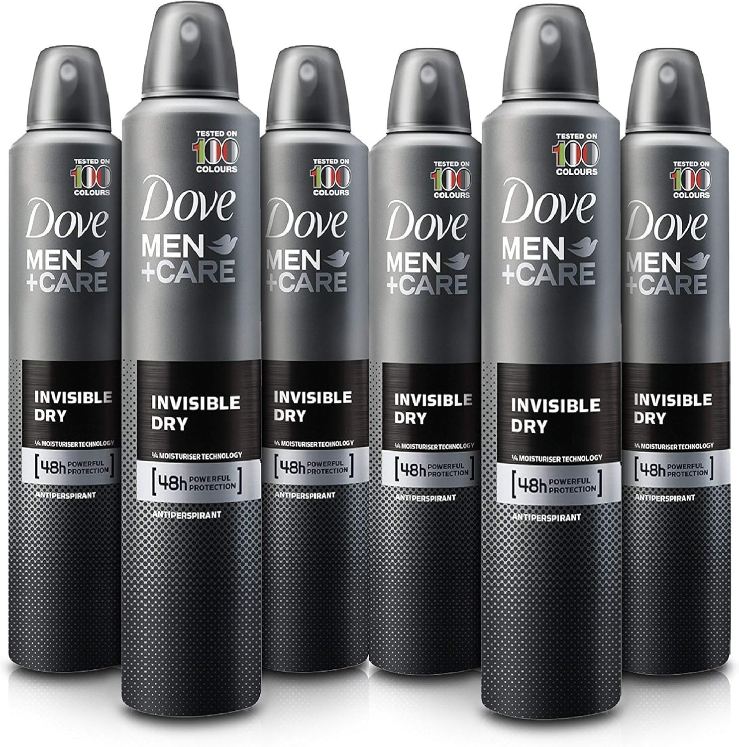 6 Cans of Dove Men+Care Invisible Dry 150ml Anti-Perspirant Anti-Transpirant Spray