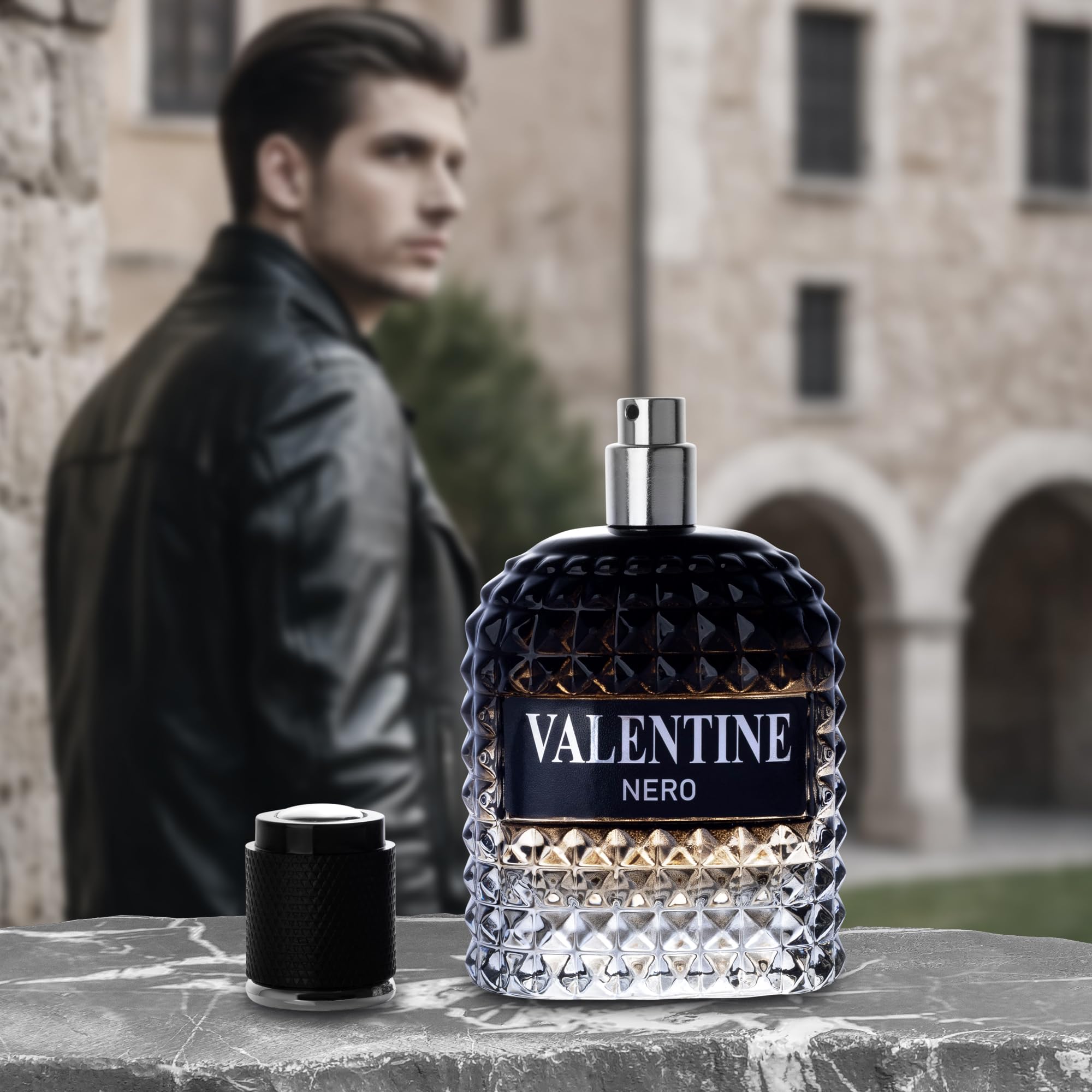 URBAN COLLECTION Valentine Nero for Men - Woody Aromatic Fragrance with Floral and Mineral Notes - Masculine Scent - 100ml