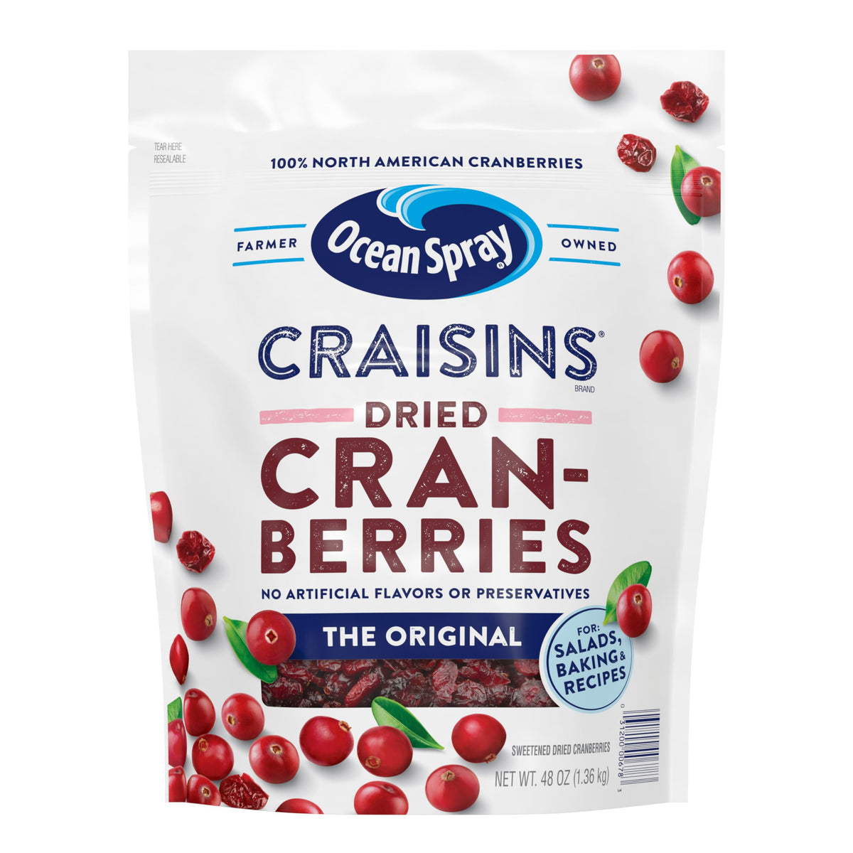 Ocean Spray Craisins Getrocknete Cranberries, Original, 48 Unzen