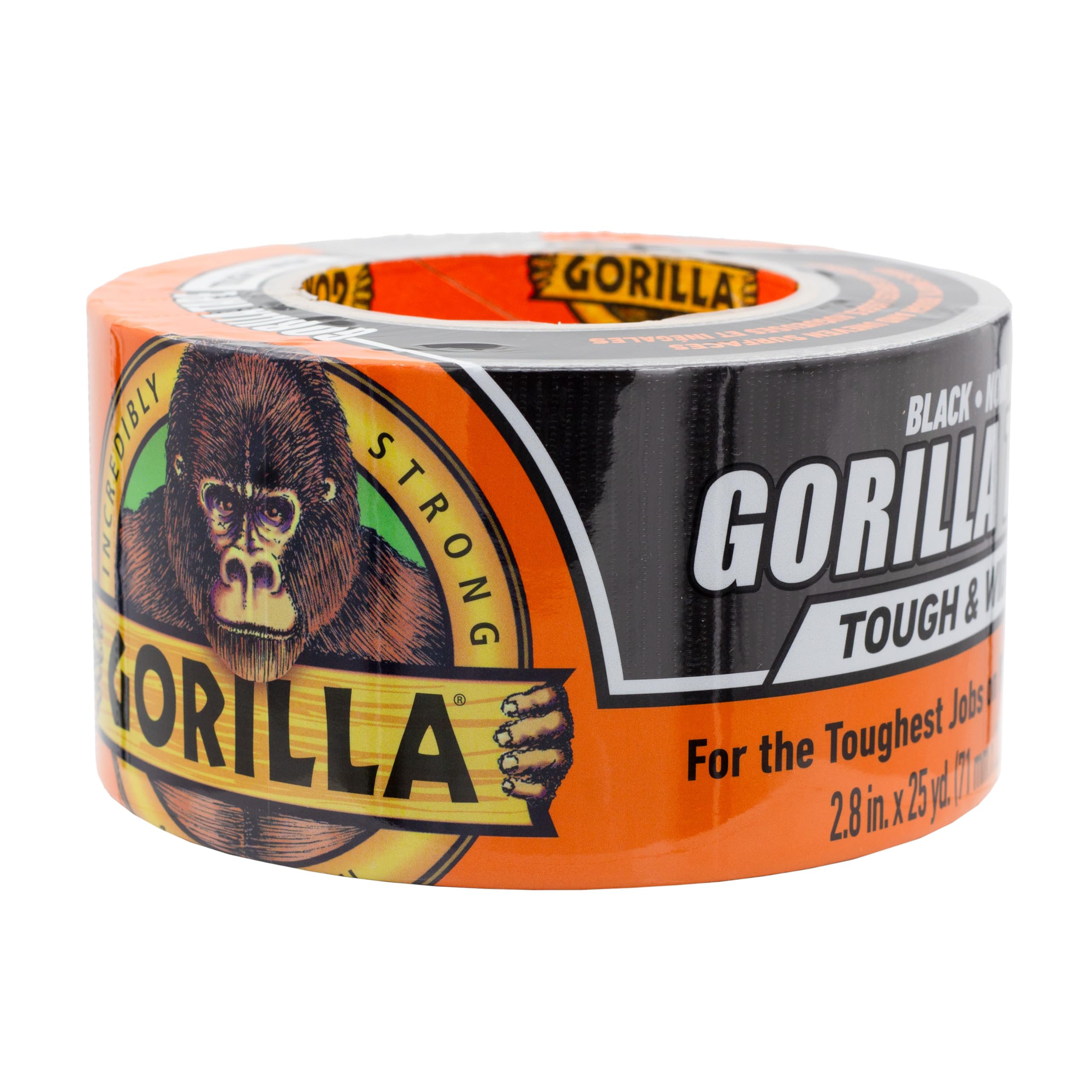 Gorilla Tape Tough & Wide, schwarzes Klebeband, 7,3 cm x 22,86 m (1er-Pack) – strapazierfähig und witterungsbeständig für Innen und Außen