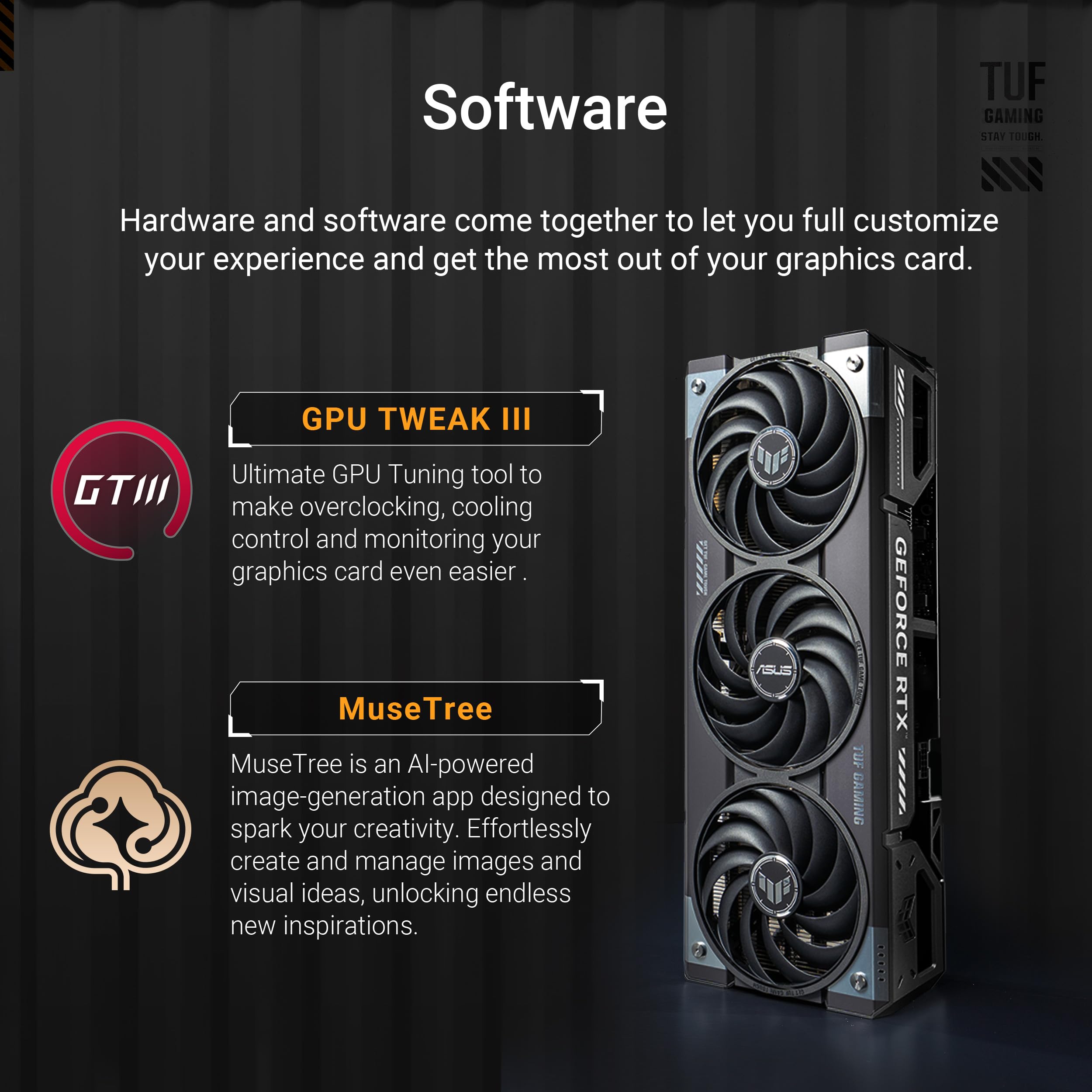 ASUS TUF Gaming GeForce RTX ™ 5070 12GB GDDR7 OC Edition Gaming Graphics Card (PCIe® 5.0, HDMI®/DP 2.1, 3.125-slot, Military-Grade Components, Protective PCB Coating, axial-tech Fans)