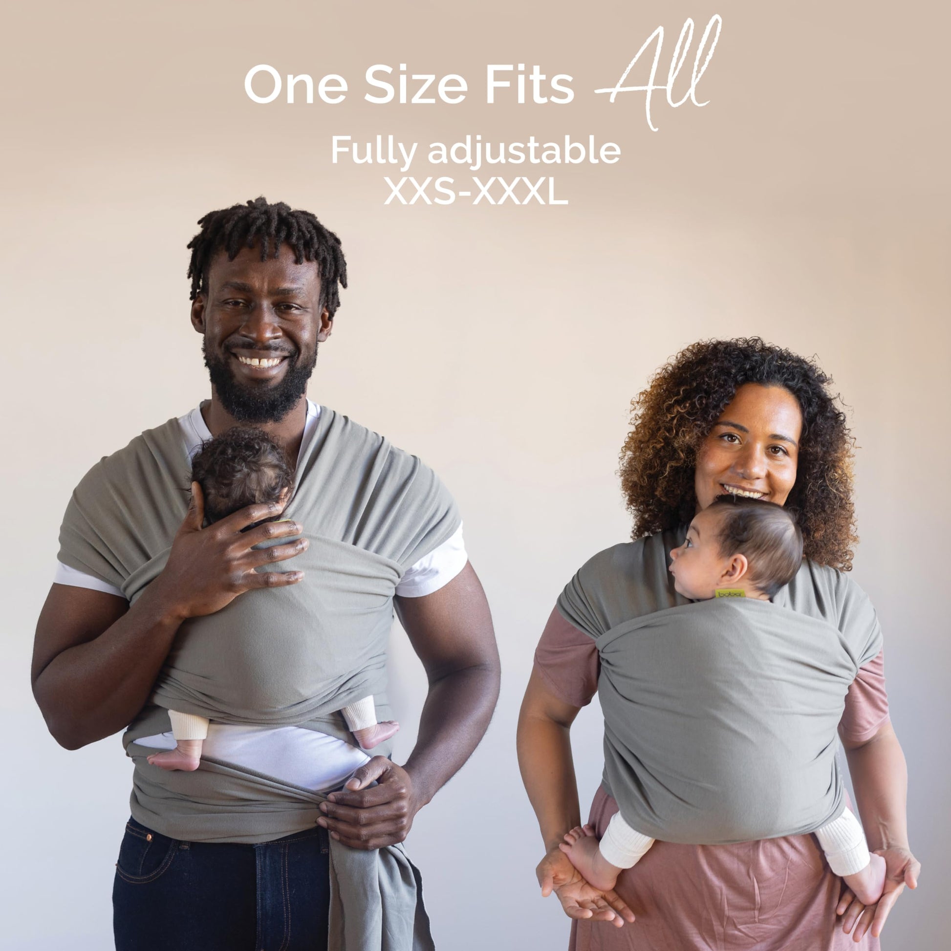 Boba Baby Wrap Carrier – Original Baby Sling Carrier for Newborns (7–35 lbs), Soft, Secure, Hands-Free & Ergonomic, Ideal for Comfortable Bonding, New Parents (Grey)