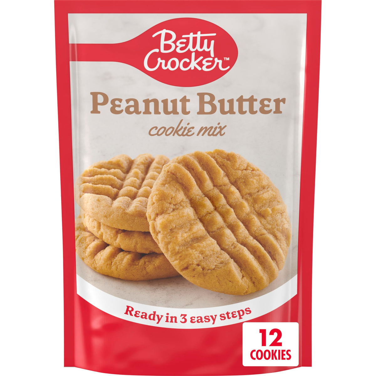 Betty Crocker Erdnussbutter-Keksmischung, Ergibt zwölf (12) 5 cm große Kekse, 204 g.