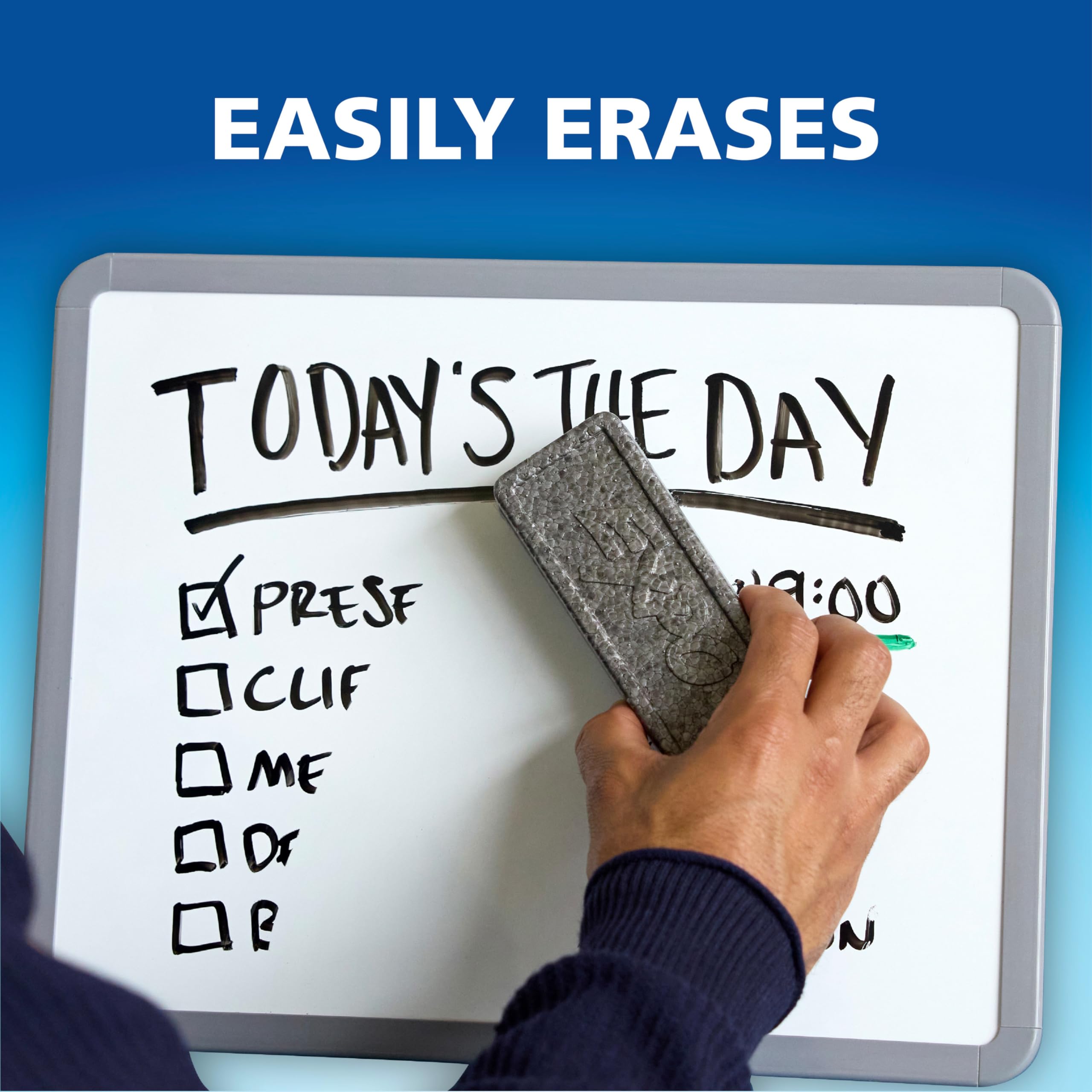 EXPO Dry Erase Markers, Low Odor Ink, Black, Fine Tip, 4 Count - Easily Erases, Vibrant Ink, Ideal for Classroom, Back to School Supplies, Teachers, Office, Whiteboard & Home
