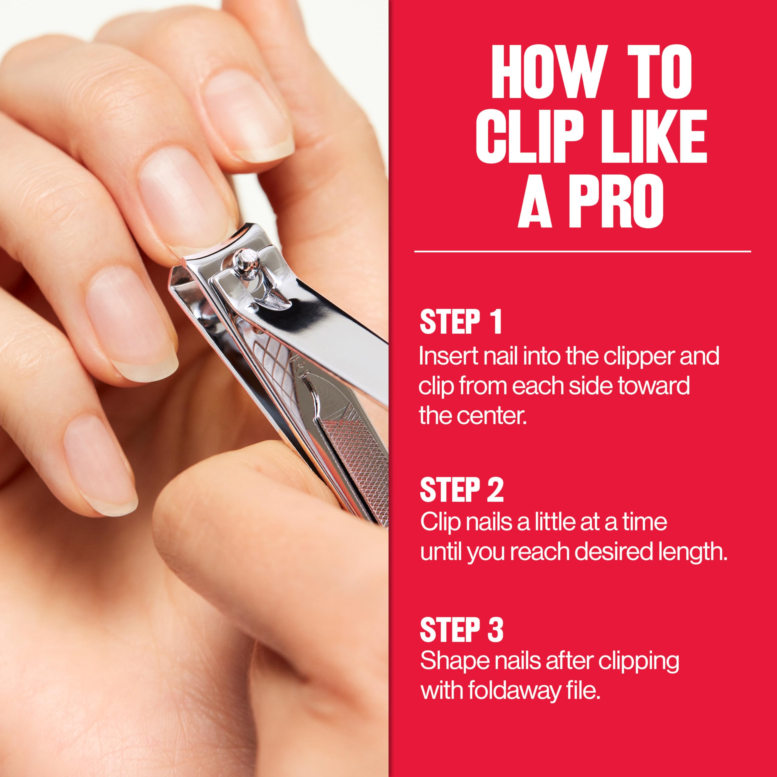 Revlon Nail Clipper With File, Manicure Care Tool With a Curved Blade for an Accurate Trimming and Grooming, Easy to Use (Pack of 1)