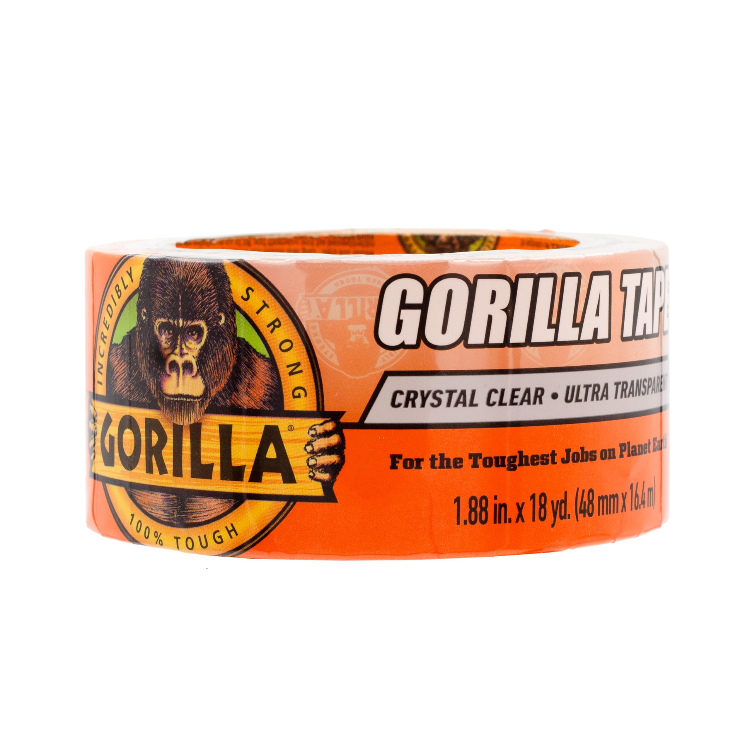 Gorilla Crystal Clear Klebeband, 48 mm x 16,5 m (1 Stück) – Wetterbeständig für Innen- und Außenprojekte und Reparaturen