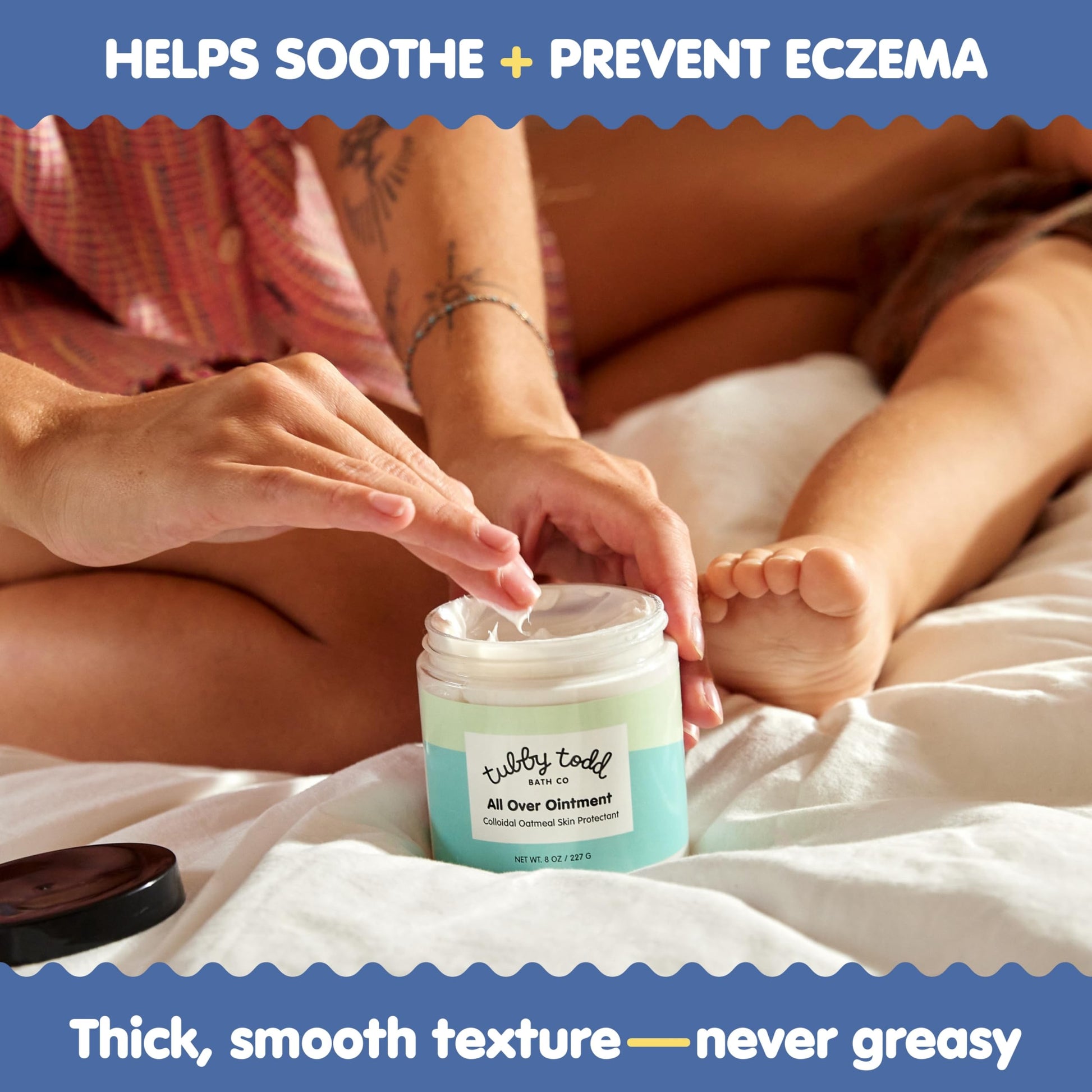 TUBBY TODD All Over Ointment - Baby Eczema Cream - Everyday Multi-Purpose Baby Skin Relief Cream - Sensitive Skin, Dry Skin & Irritation - Steroid & Gluten Free - Fragrance Free, 2 Pack 3.5oz & 8oz