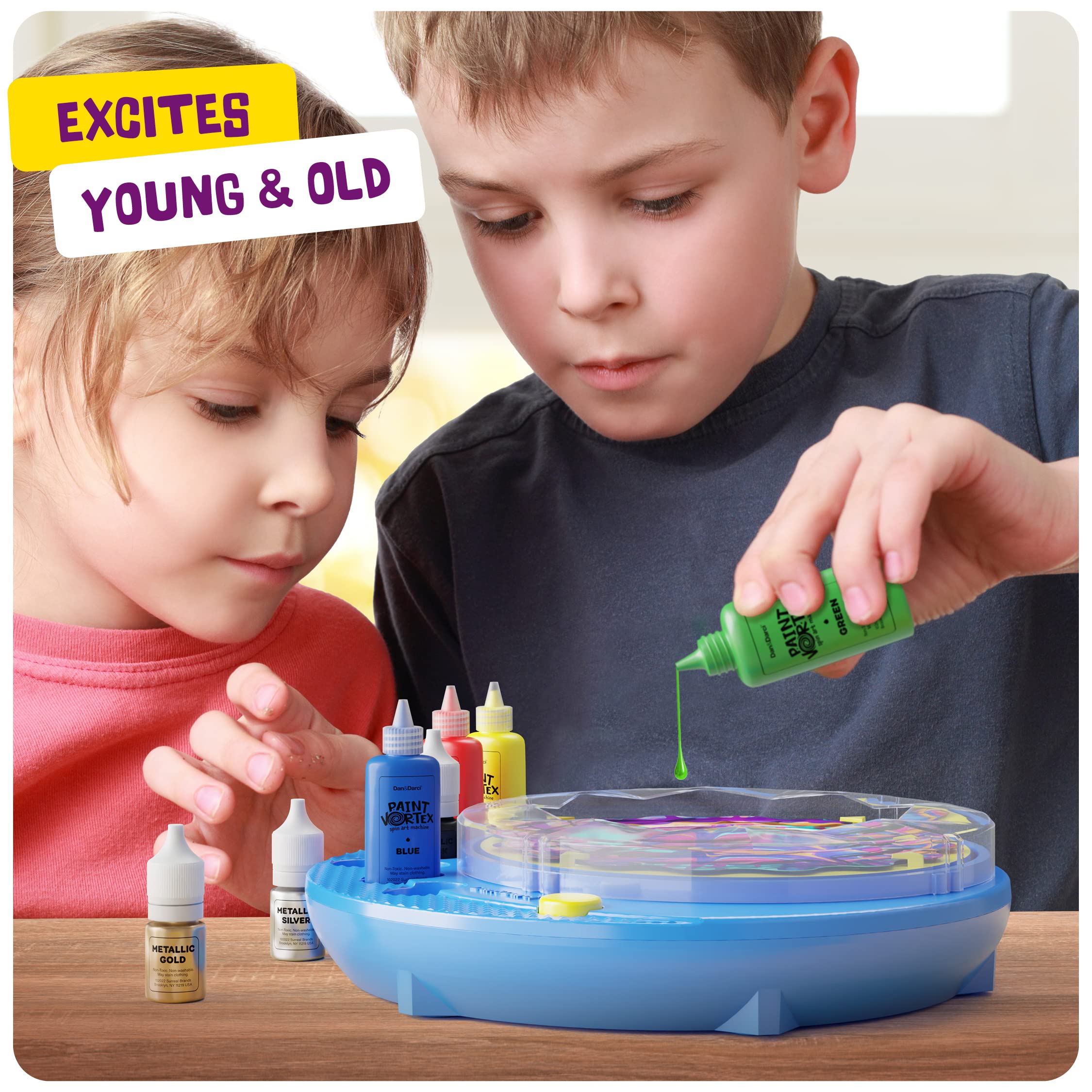 Dan&Darci Paint Spin Art Machine Kit for Kids - Arts & Crafts for Boys & Girls Ages - Art Craft Set Gifts for 6-9 Year Old Boy, Girl - Painting Spinner Toys - Birthday Gift Ideas for Ages 6-12 Years