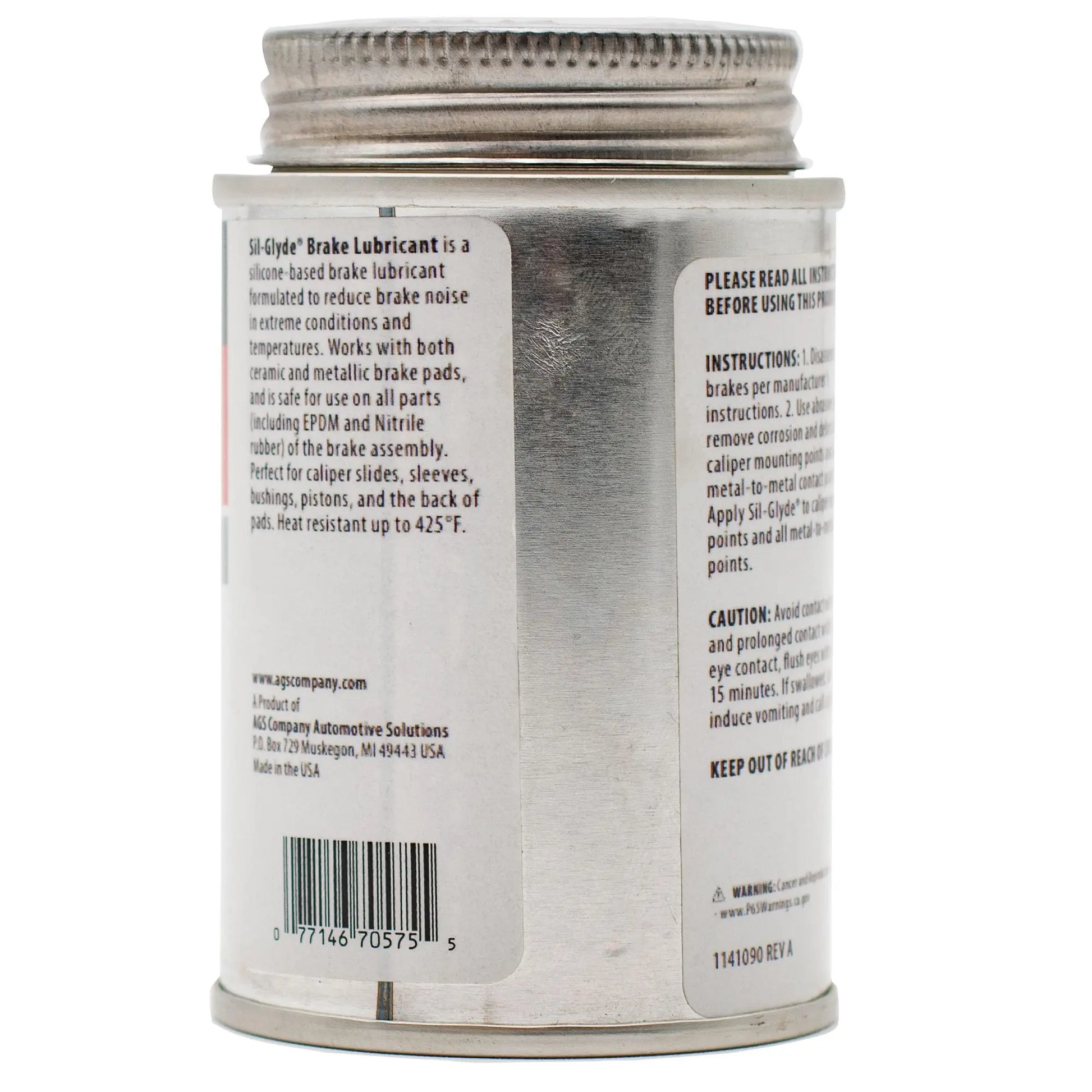 AGS Automotive Solutions 4oz Brush Top SIL-Glyde Silicone Brake Grease - Premium Brake Caliper Grease and Brake Lubricant for Optimal Performance and Longevity