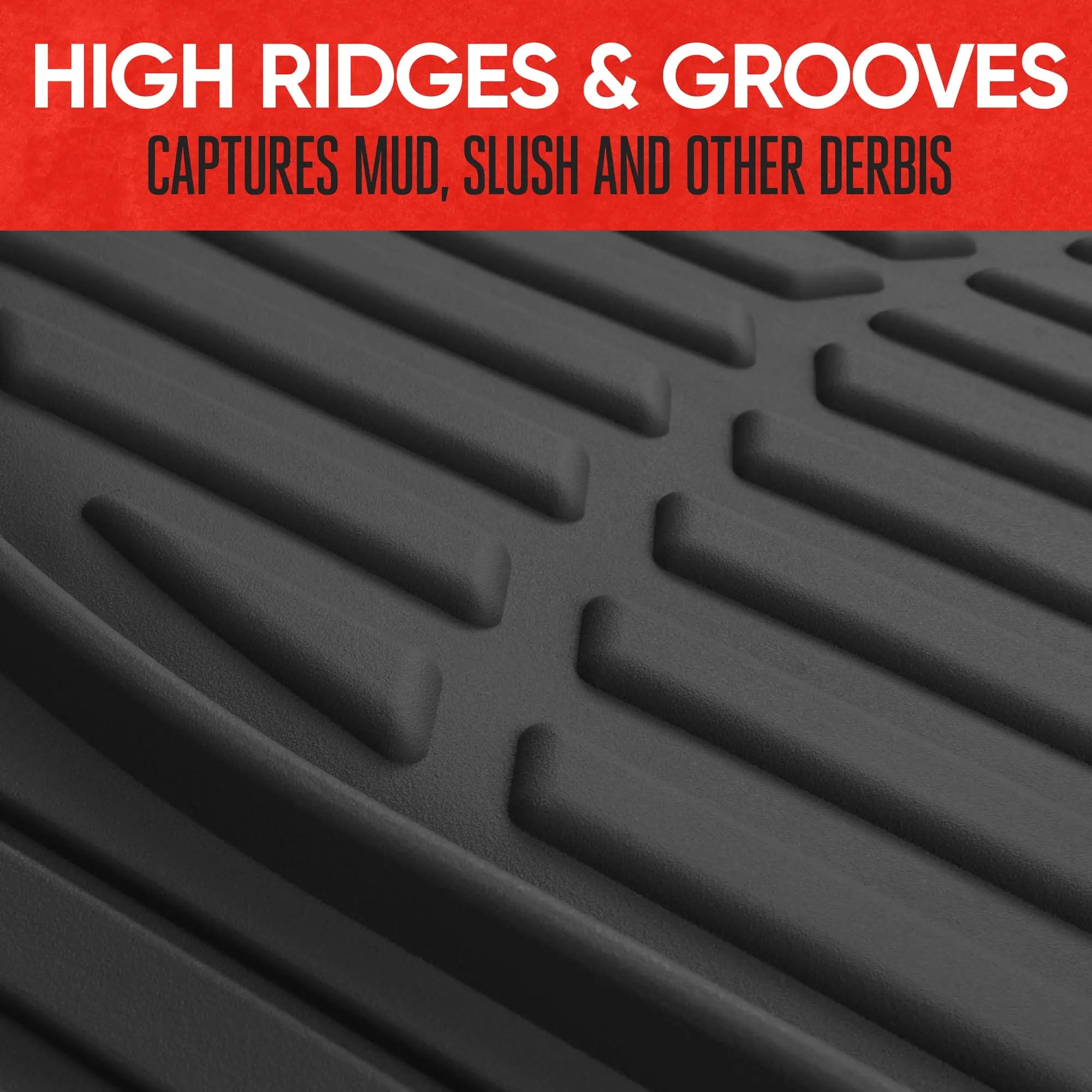 Motor Trend FlexTough Floor Mats for Cars, Black Deep Dish All-Weather Mats, Waterproof Trim-To Fit Automotive Floor Mats for Cars Trucks SUV, Universal Floor Liner Car Accessories
