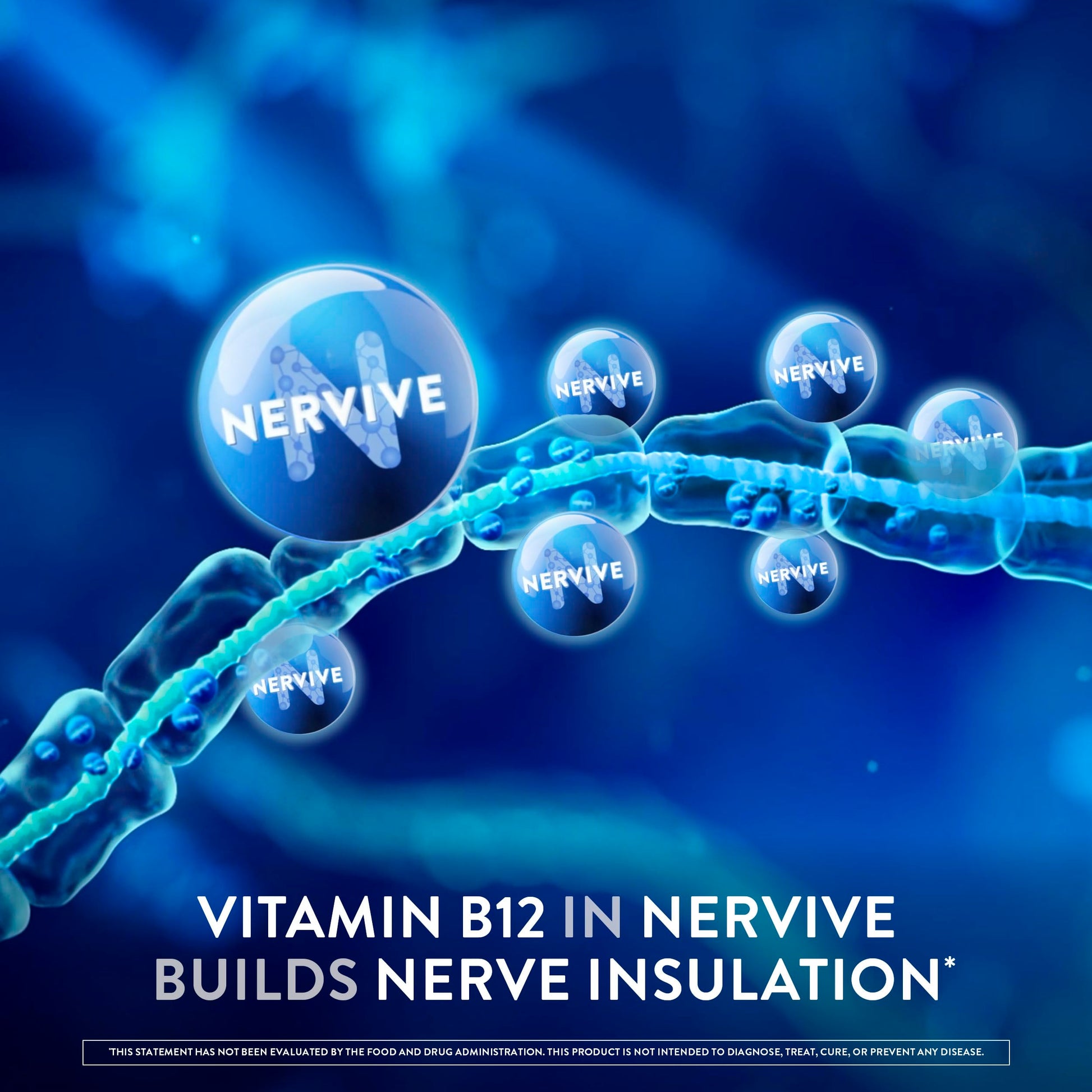 Nervive Nerve Health, with Alpha Lipoic Acid, to Fortify Nerve Health and Function in Fingers, Hands, Toes, & Feet*, and Support Healthy Circulation, ALA, Vitamins B12, B6, & B1, 30 Tablets