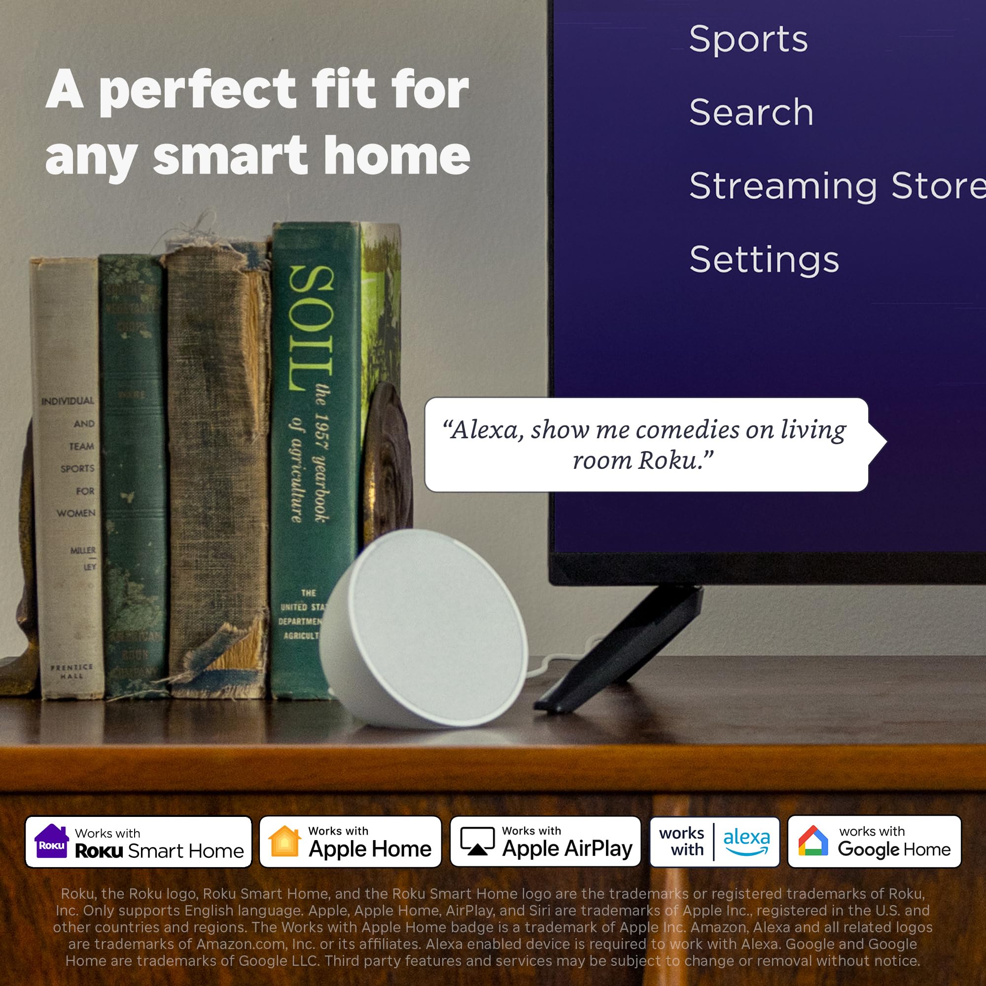 Roku Smart TV 2025 – 50-Inch Select Series, 4K HDR TV – RokuTV with Enhanced Voice Remote – Flat Screen LED Television with Wi-Fi for Streaming Live Local News, Sports, Family Entertainment