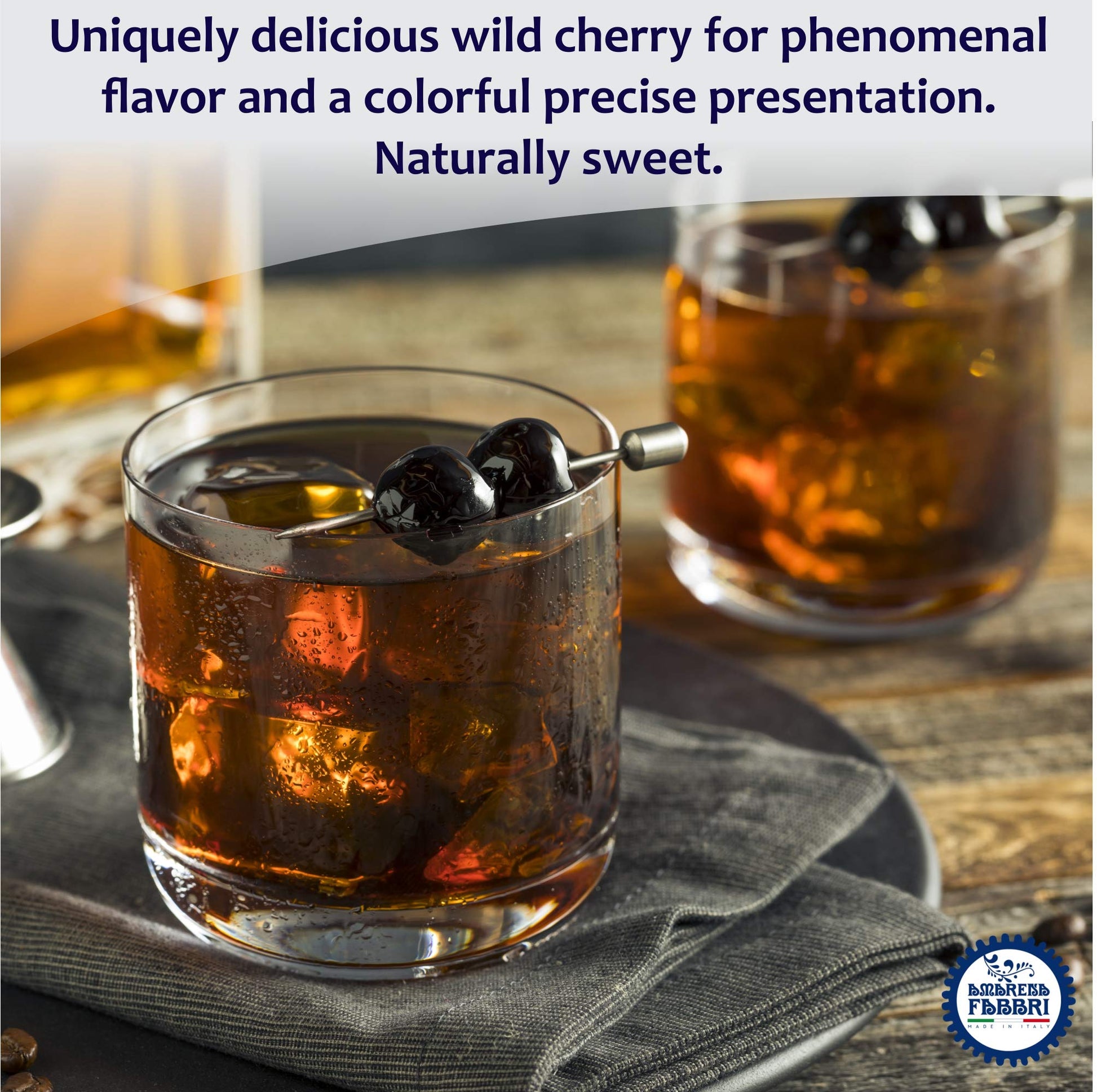 Fabbri Amarena Wild Cherries in Syrup, Gluten Free, Non- GMO, Vegan, 21 Ounce