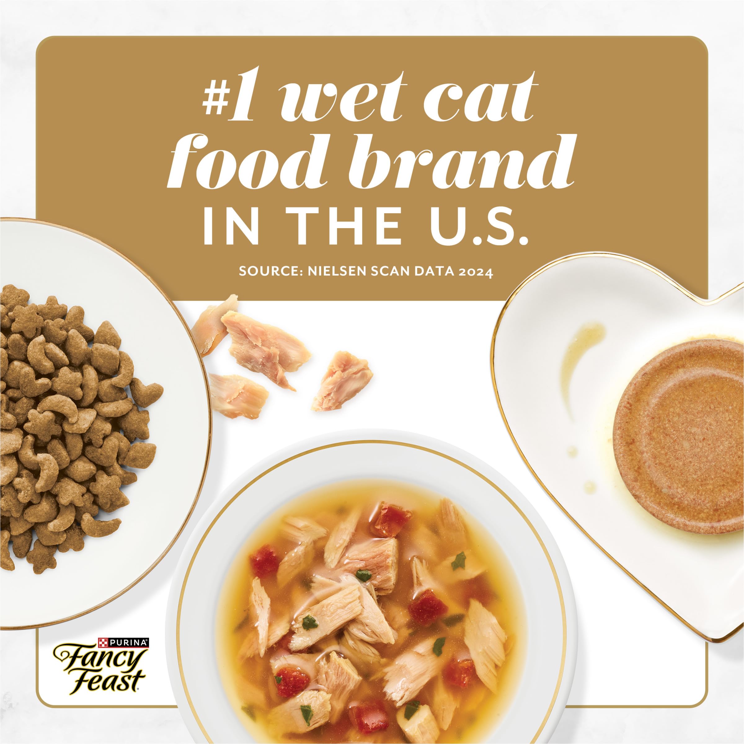 Purina Fancy Feast Savory Centers Wet Cat Food Pate Variety Pack With Chicken, Salmon, Beef, and Tuna Pate with Gravy Center - (Pack of 24) 3 oz. Cans