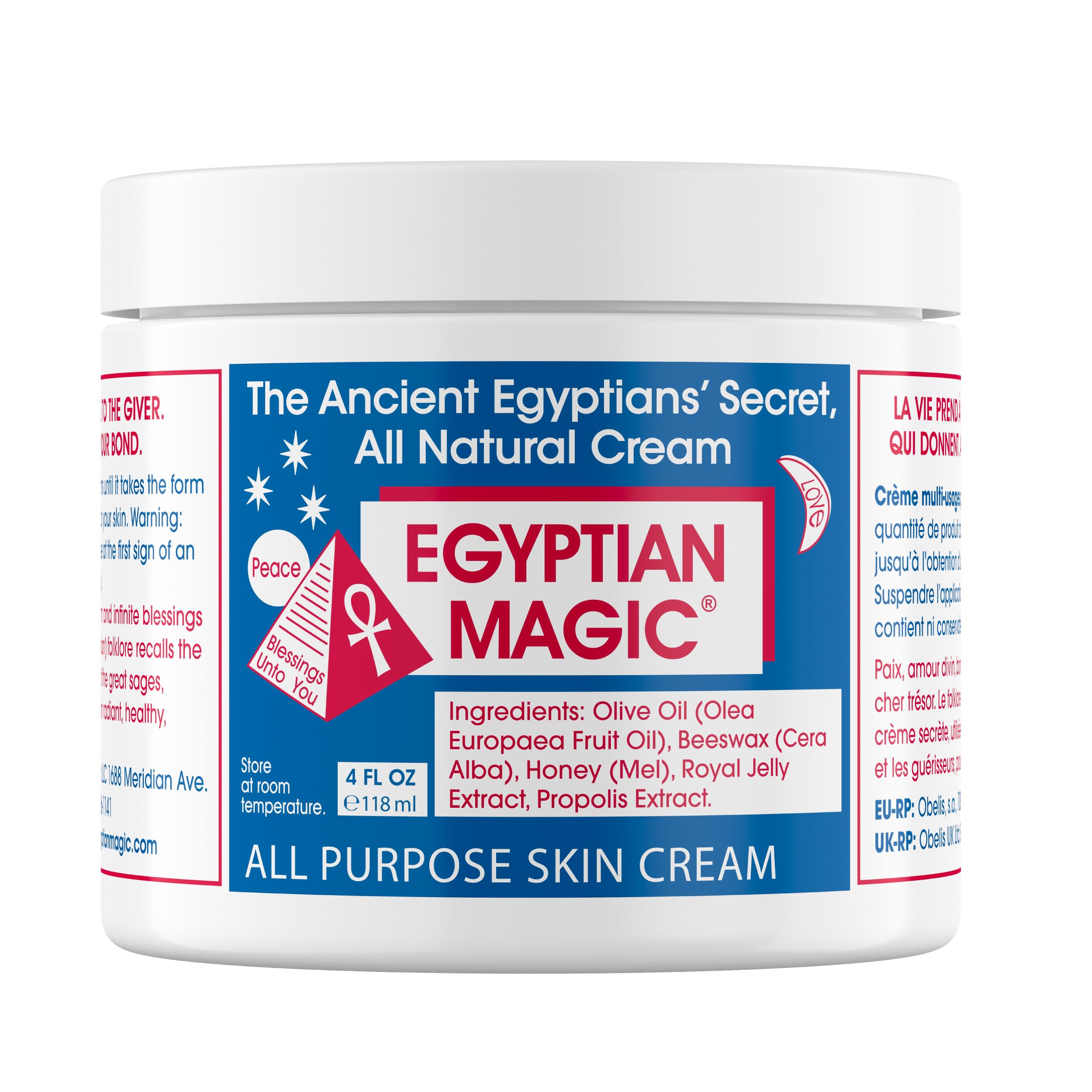 Egyptian Magic - Allzweck Gesichts-, Körper- und Feuchtigkeitscreme für trockene Haut, Hautschutz für Frauen und Männer, Heilbalsam zur Ekzempflege, Narbenbehandlung, Dehnungsstreifen und Tattoo-Nachsorge, 4oz Tiegel