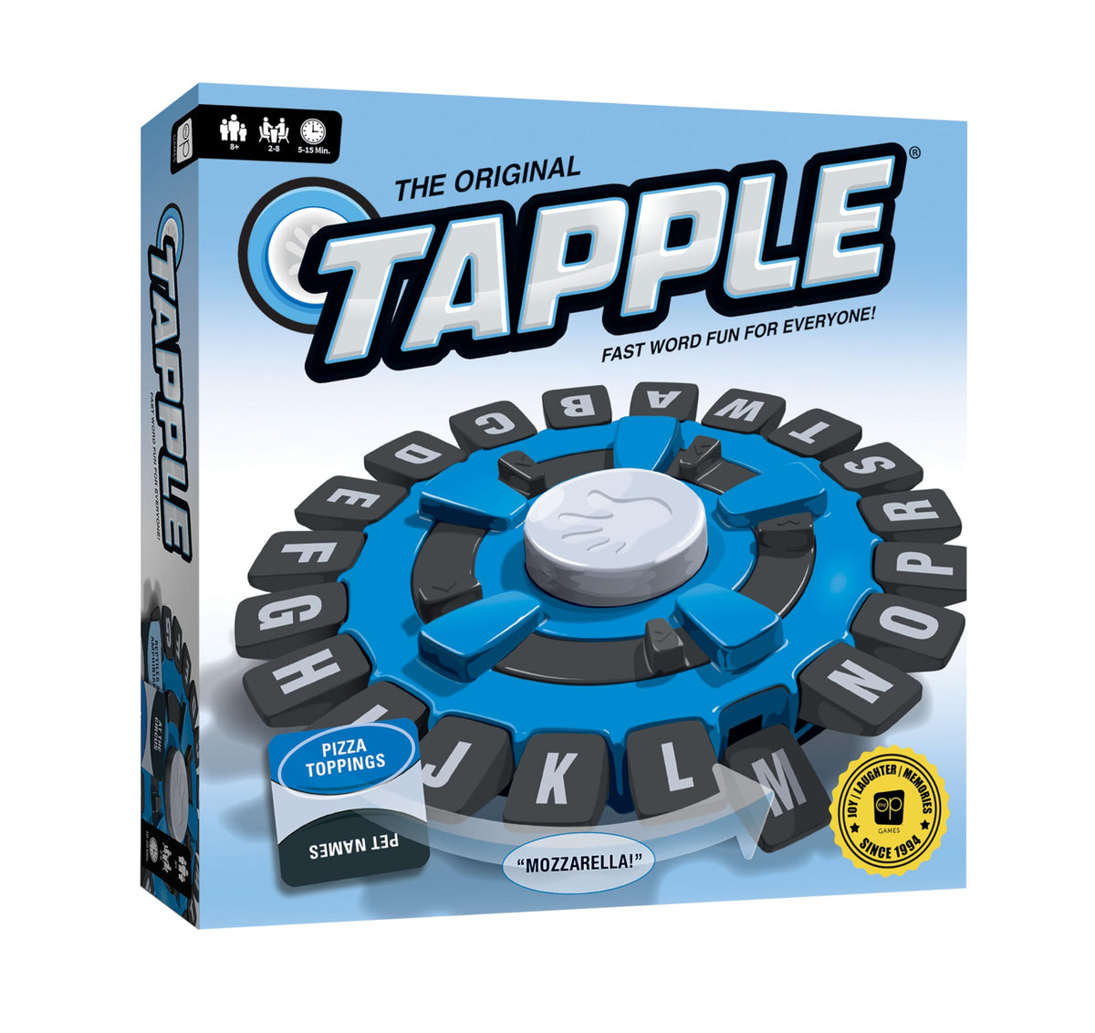 Das Original TAPPLE, das rasante Familienspiel, wähle eine Kategorie & spiele gegen die Zeit, um der letzte Spieler zu sein, Lern-Wortspiel für Kinder ab 8 Jahren, 2-8 Spieler, 15-20 Minuten Spielzeit