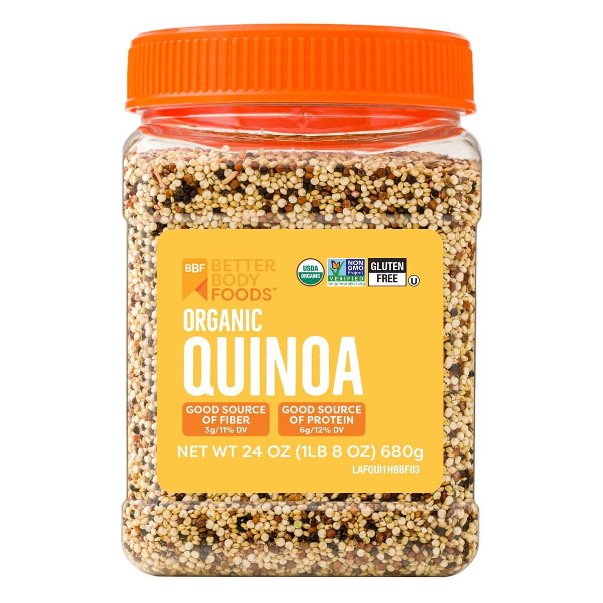 BetterBody Foods Bio Quinoa, Vegan, Glutenfrei, Reisersatz mit niedrigem glykämischen Index, 680 g