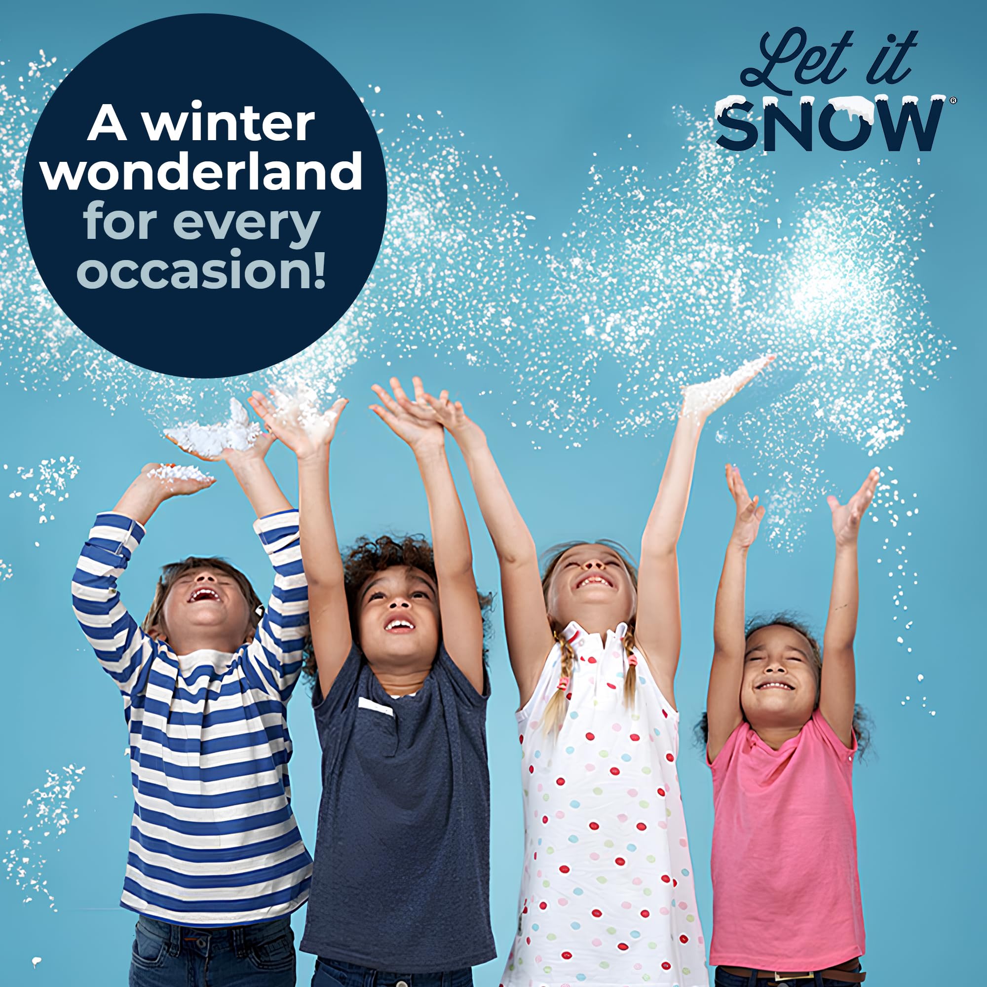 Let it Snow Instant Fake Snow Powder – Made in USA, Perfect for Kids, Holiday Decorations, Sensory Play, and Slime - 1 Pack - Makes 1 Gallon