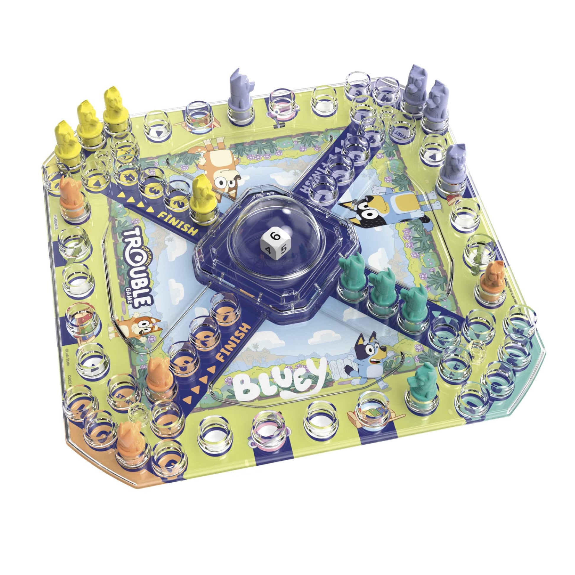 Hasbro Gaming Trouble: Bluey Edition Board Game for Kids, 2-4 Players, Race Bluey, Bingo, Bandit, or Chilli to The Finish, Ages 5 and Up (Amazon Exclusive)