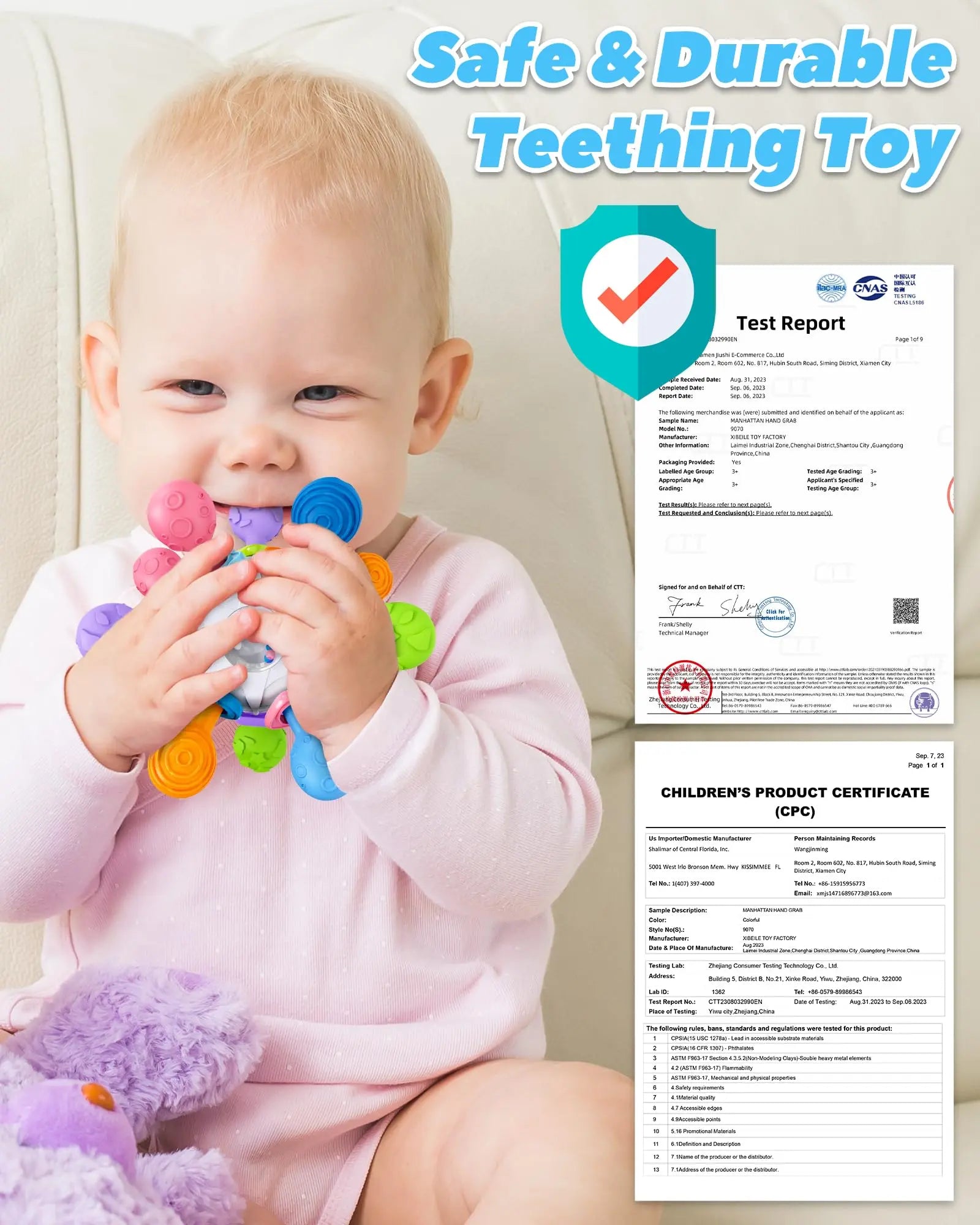 Baby Teething Toys for 0-6 6-12 Months Ages 0-2, Tummy Time Montessori Toys for Babies 0 3 6 9 12 18 Months, Newborn Infant Sensory Toys, Baby Shower Gifts for Boys Girls