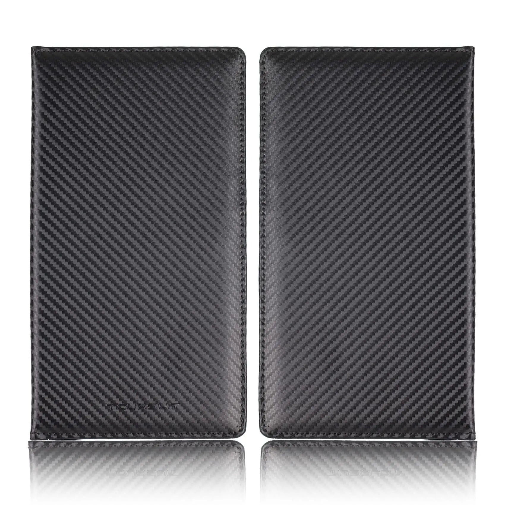 TOURSUIT Car Registration and Insurance Card Holder, Vehicle License Document Glove Box Compartment Organizer, Interior Car Accessories for Women Men Teens (Carbon Fiber Black)