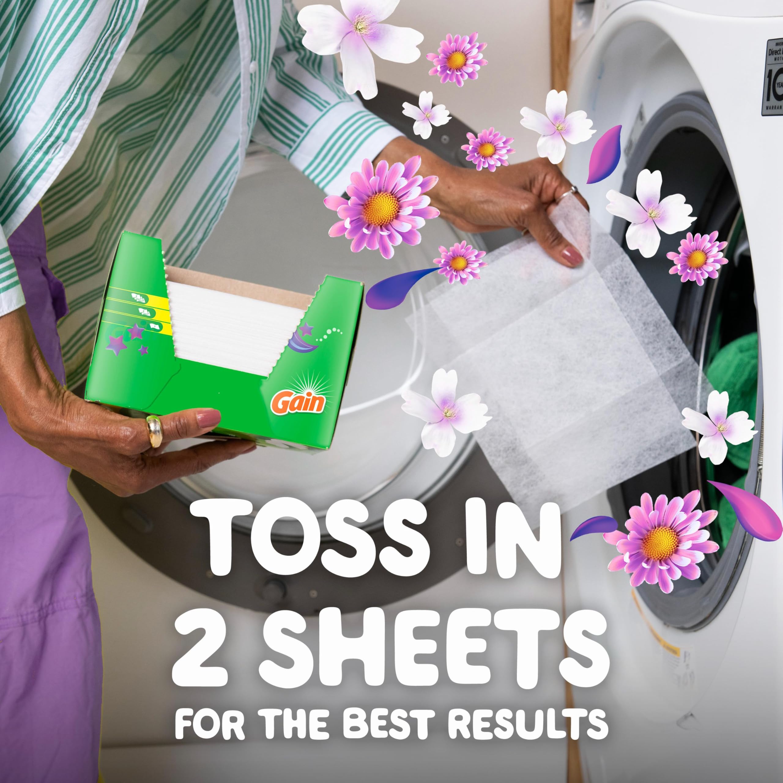Gain Dryer Sheets Laundry Fabric Softener, Moonlight Breeze, 240 Count