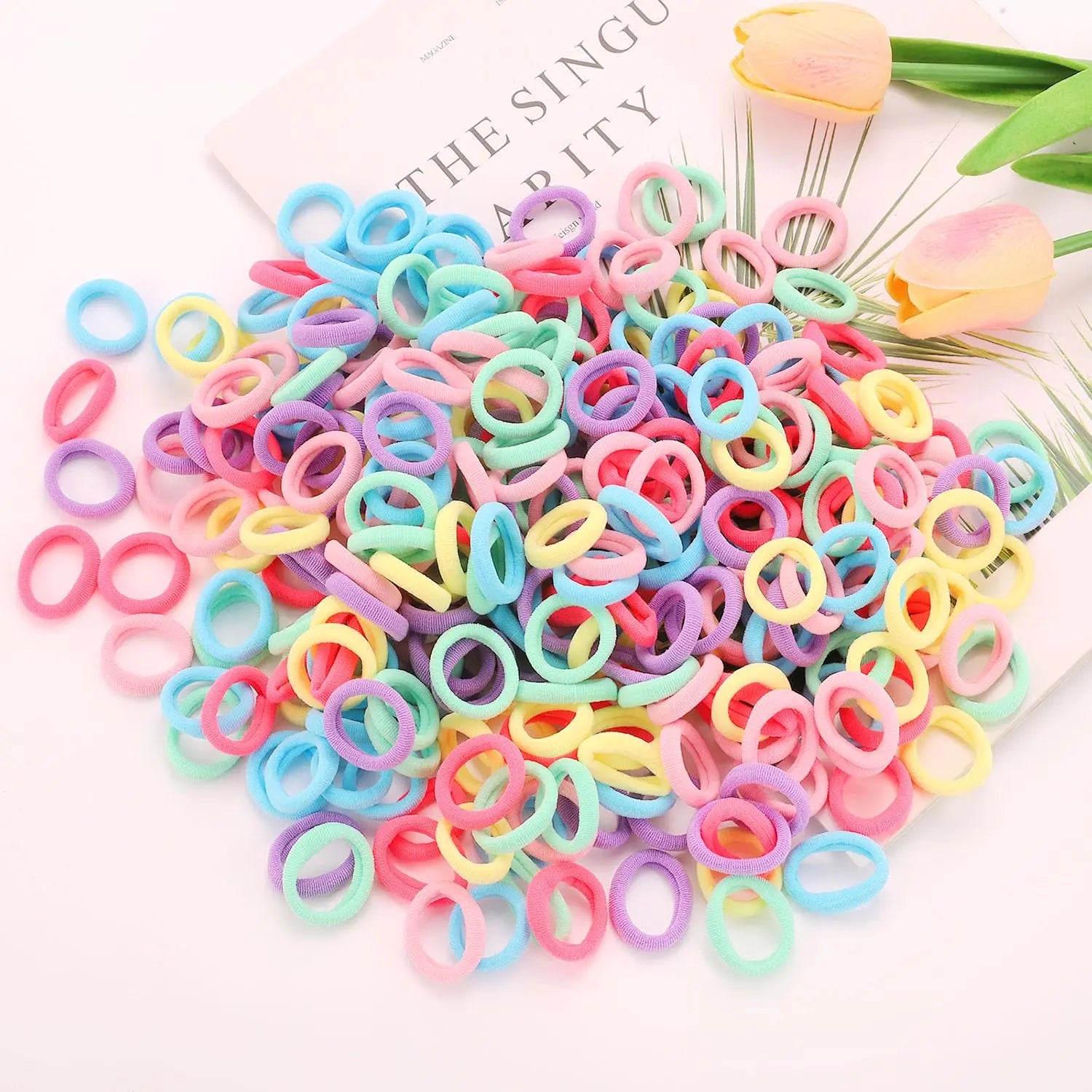 200 Pack Hair Ties BEoffer Baby Toddlers Girls Elastics Hair Bands No Damage Multicolor Colorful Small Rubber Bands Ponytail Pigtails Holders Not Harm to Hair (Macaron)