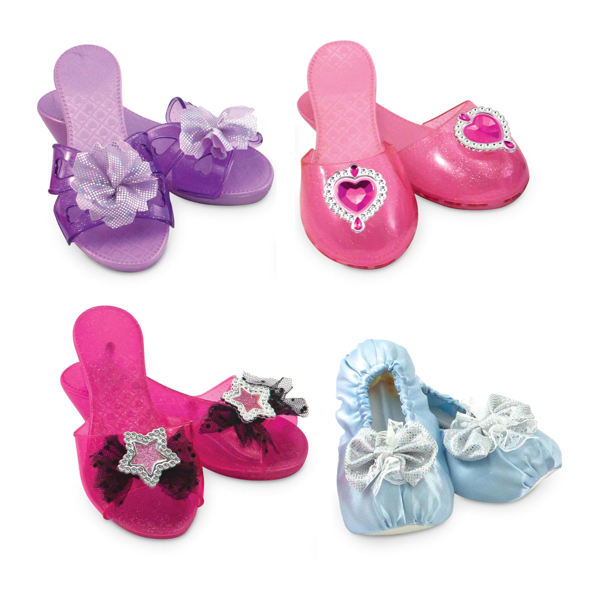 Melissa & Doug Verkleidungsschuhe-Set für Kinder (4 Paar) – Stylischer Auftritt! Rollenspiel-Schuhe mit hohen Absätzen – Kostümzubehör für Kleinkinder und Kinder im Vorschulalter ab 3 Jahren