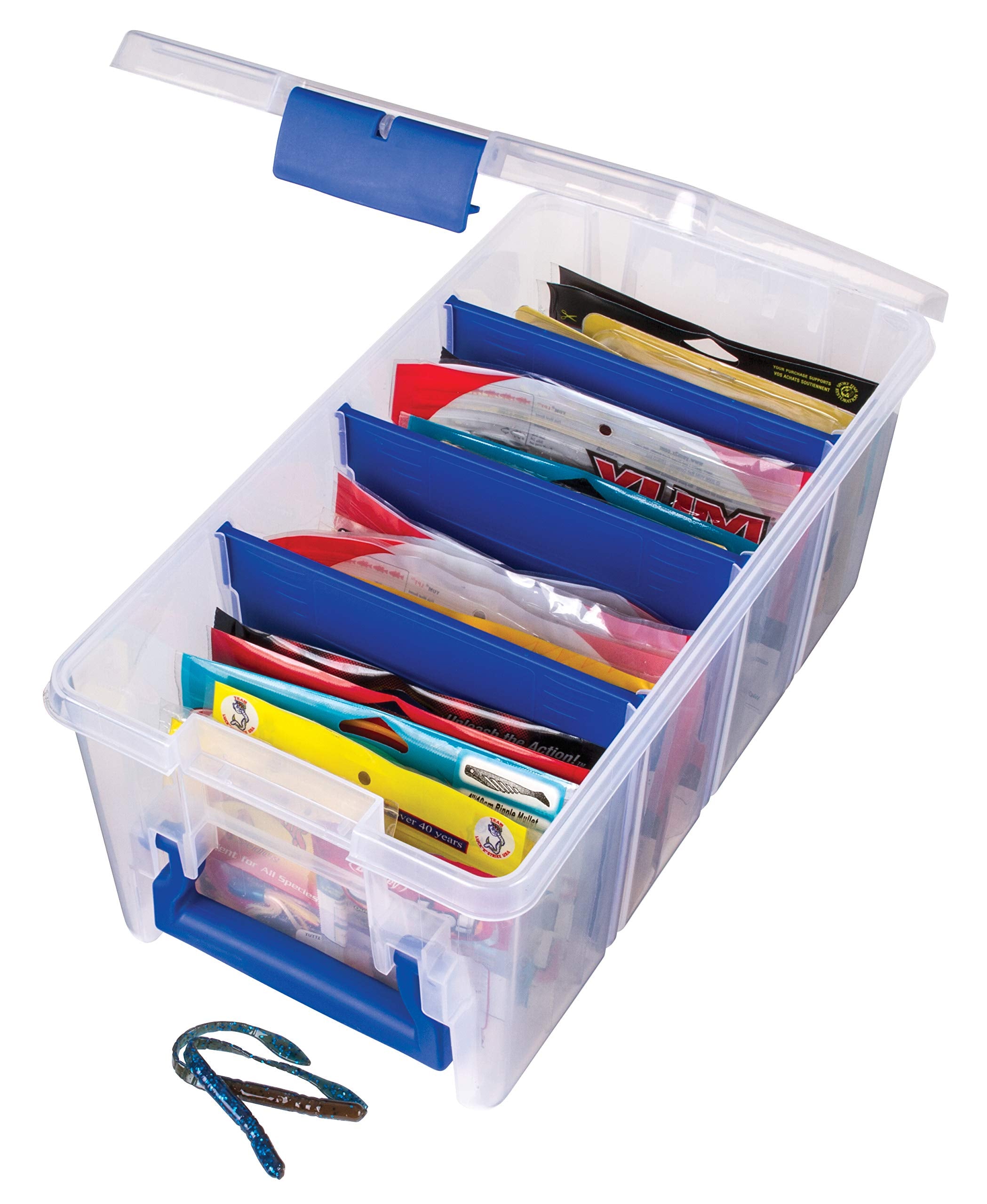 Flambeau Outdoors 4510 Transparente Angel-Organizer-Box – Super Half Satchel Weichköder-Aufbewahrung, Köder-Organizer, Tuff Tainer mit Zerust Rostschutz-Trennwänden