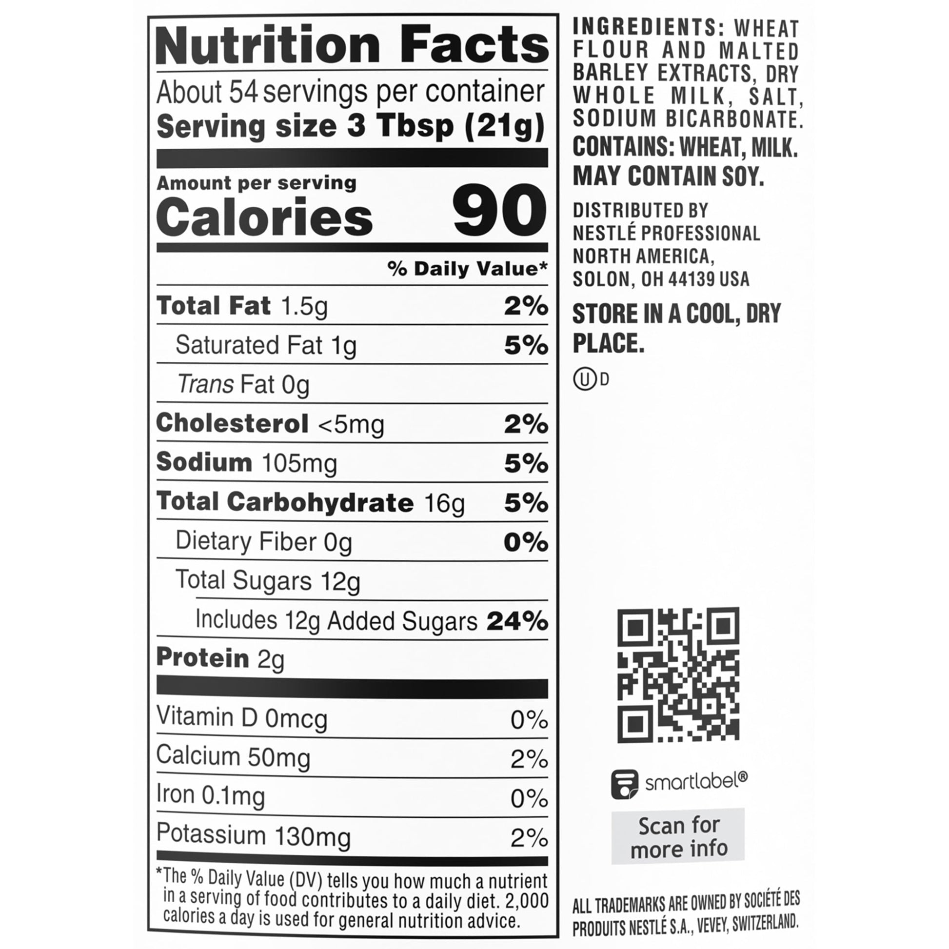 Carnation Malted Milk, Dry Shelf Stable Malted Milk, Great for Baking, Shakes, Sundaes, 40 oz Can