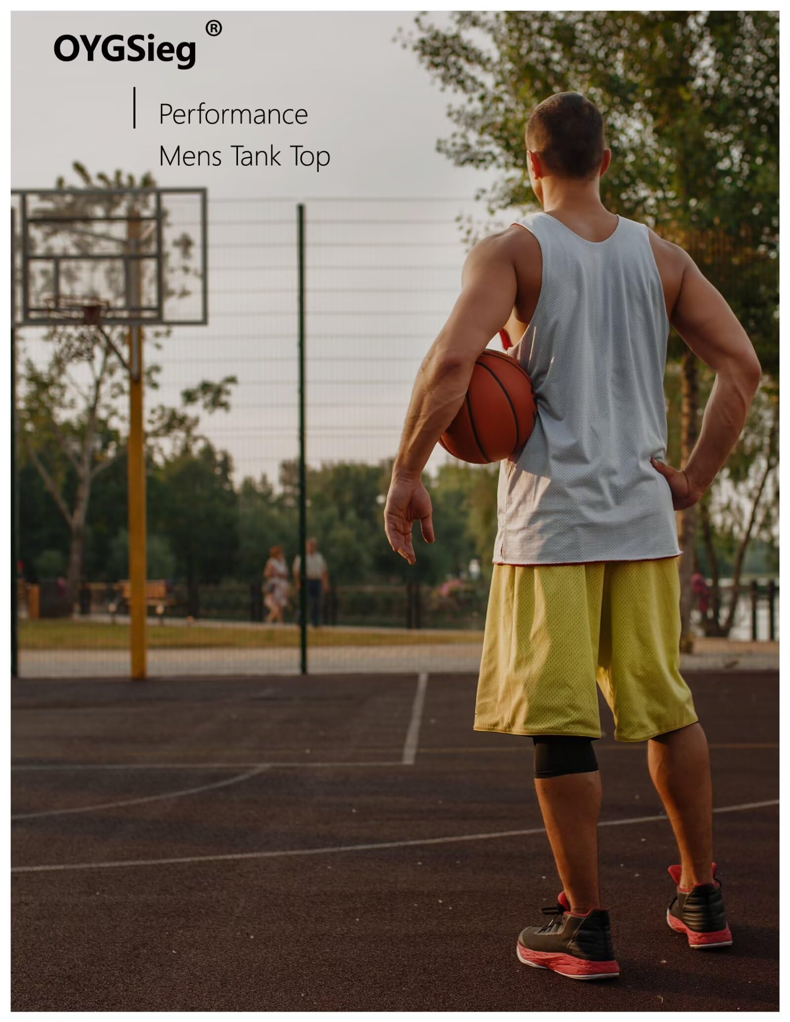 OYGSieg 6 Pack Men's Quick Dry Workout Tank Tops Breathable Gym Sleeveless Muscle Shirts for Active Men SetA L