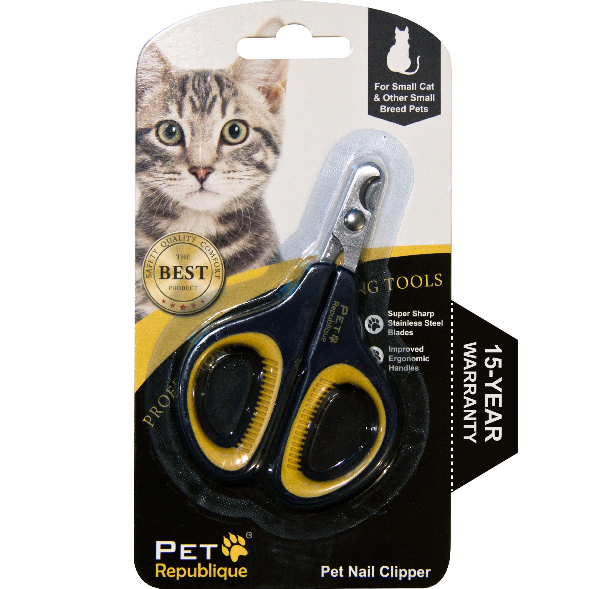 Cat Nail Clippers by Pet Republique - Professional Stainless-Steel Nail Clipper for Cats, Kittens, Hamster, Rabbits, Birds, & Small Breed Animals Claw Trimmer