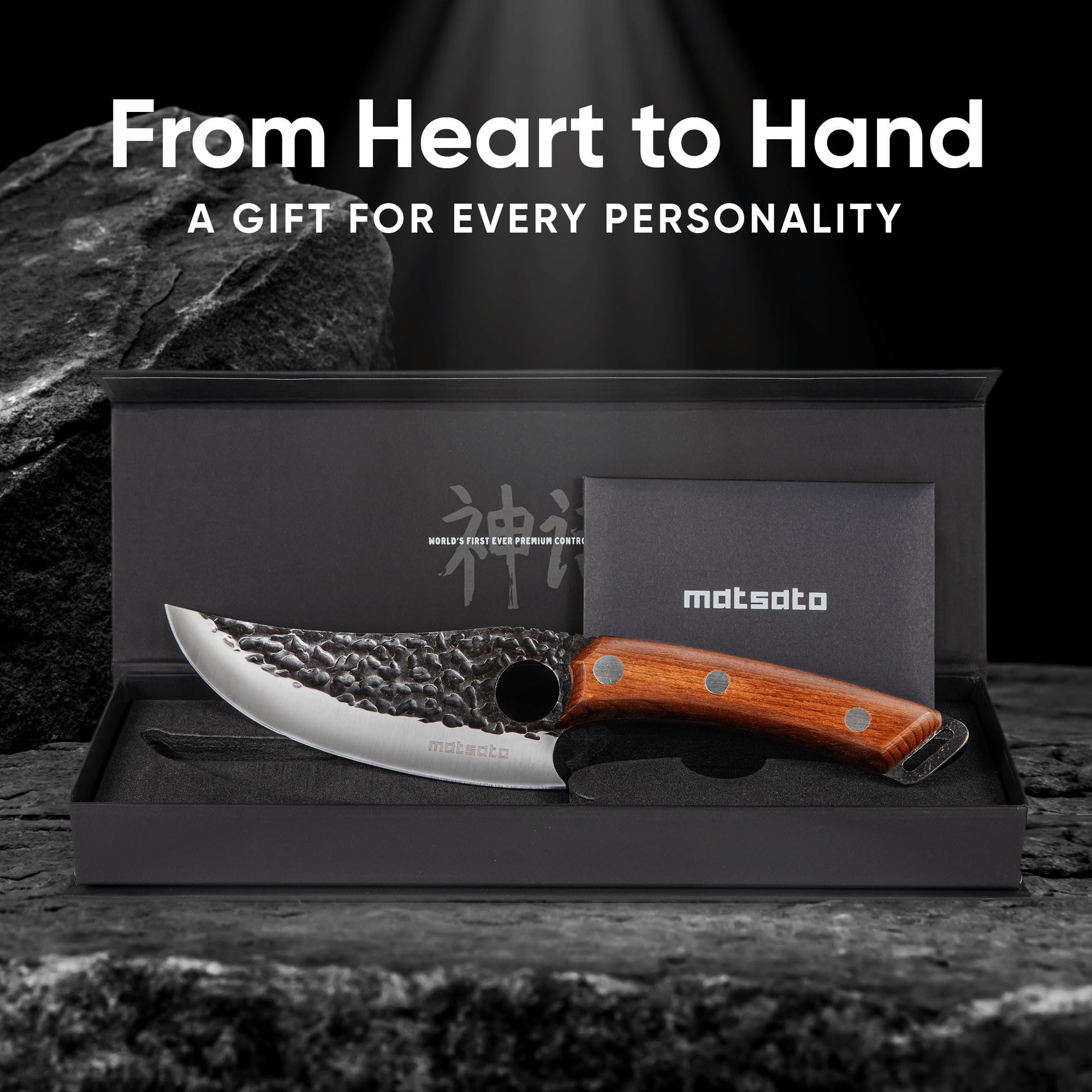 Matsato Chef Knife - Perfect Kitchen Knive for Cooking, Chopping. Japanese Steel Knife for Home, Camping, BBQ. For Balance & Control, 5.8 Inch