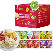 ONETANG Freeze-Dried Mixed Fruit, 12 Pack Single-Serve Pack, Non GMO, Kosher, No Add Sugar, Gluten free, Vegan, Holiday Gifts, Healthy Snack 0.35 Oz