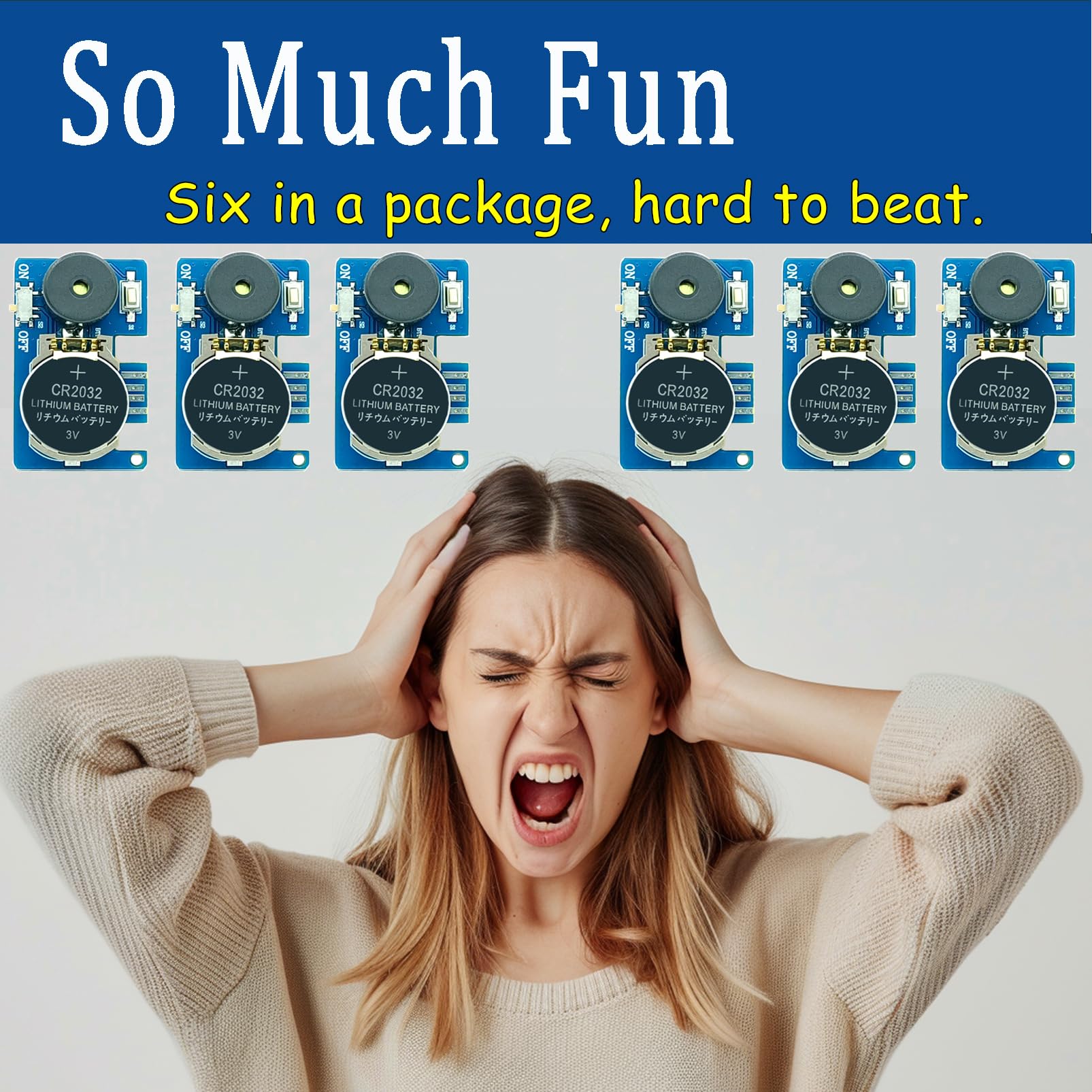 NewNoiseWar-Cricket Noise Maker Prank (6 Pcs), Hidden Pranks Beeping Several Months, Funny Office Pranks for Adults