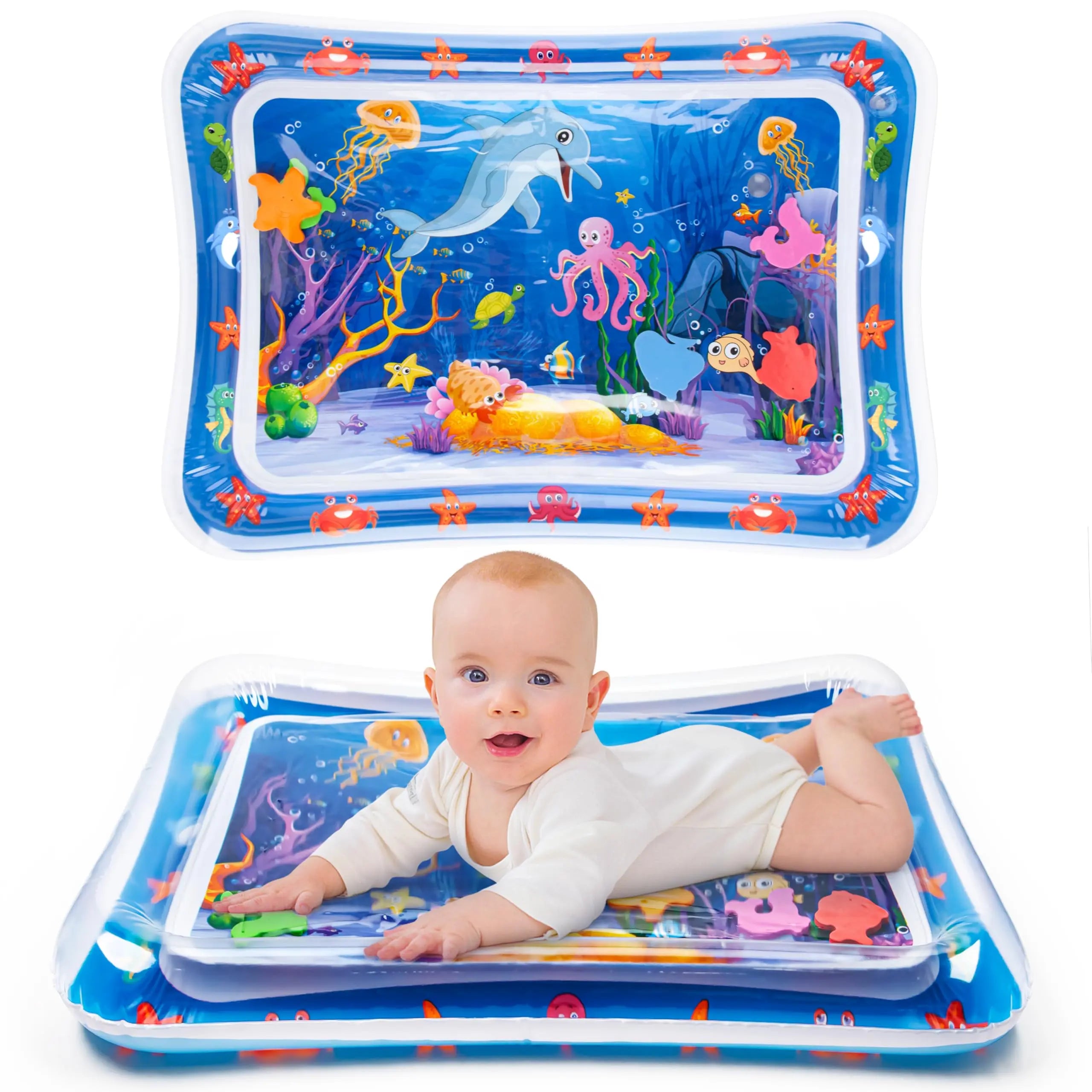 Yeeeasy Tummy Time Water Mat丨Inflatable Tummy Time Water Play Mat for Babies, Infants and Toddlers 3 to 12 Months Promote Development Toys Baby Gifts