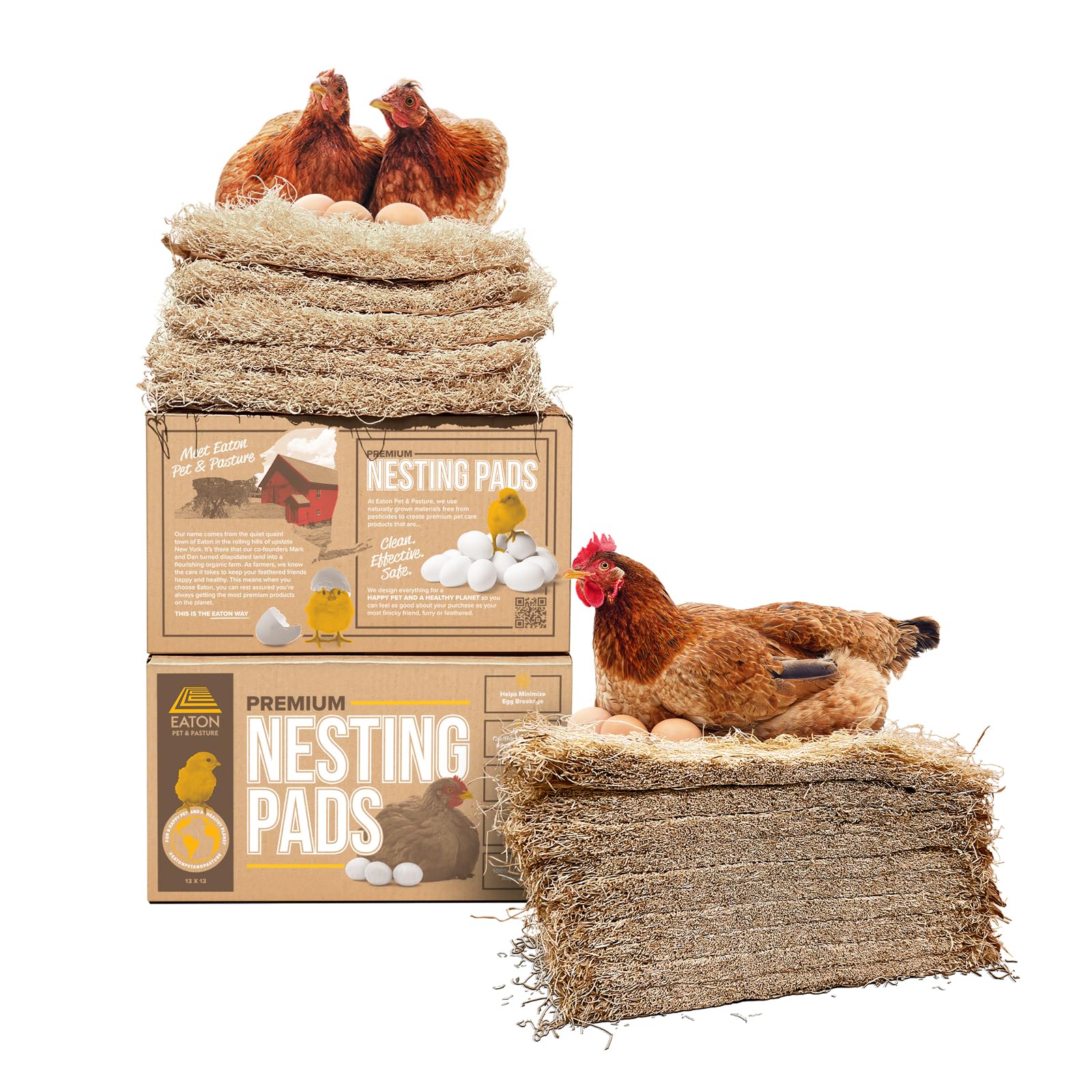 Eaton Pet and Pasture, Premium-Legehennen-Nistunterlagen, in den USA angebaut und nachhaltig geerntet, 13 x 13 (10er-Pack)