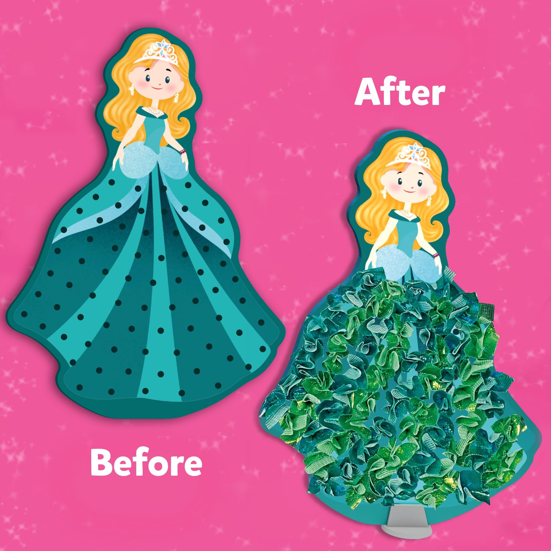 Skillmatics Poke-in Art - Magical Princesses, Mess-Free Fun for Kids, DIY Wood Craft Kits, Creative Activity, Gifts for Girls & Boys Ages 4, 5, 6, 7, 8, 9