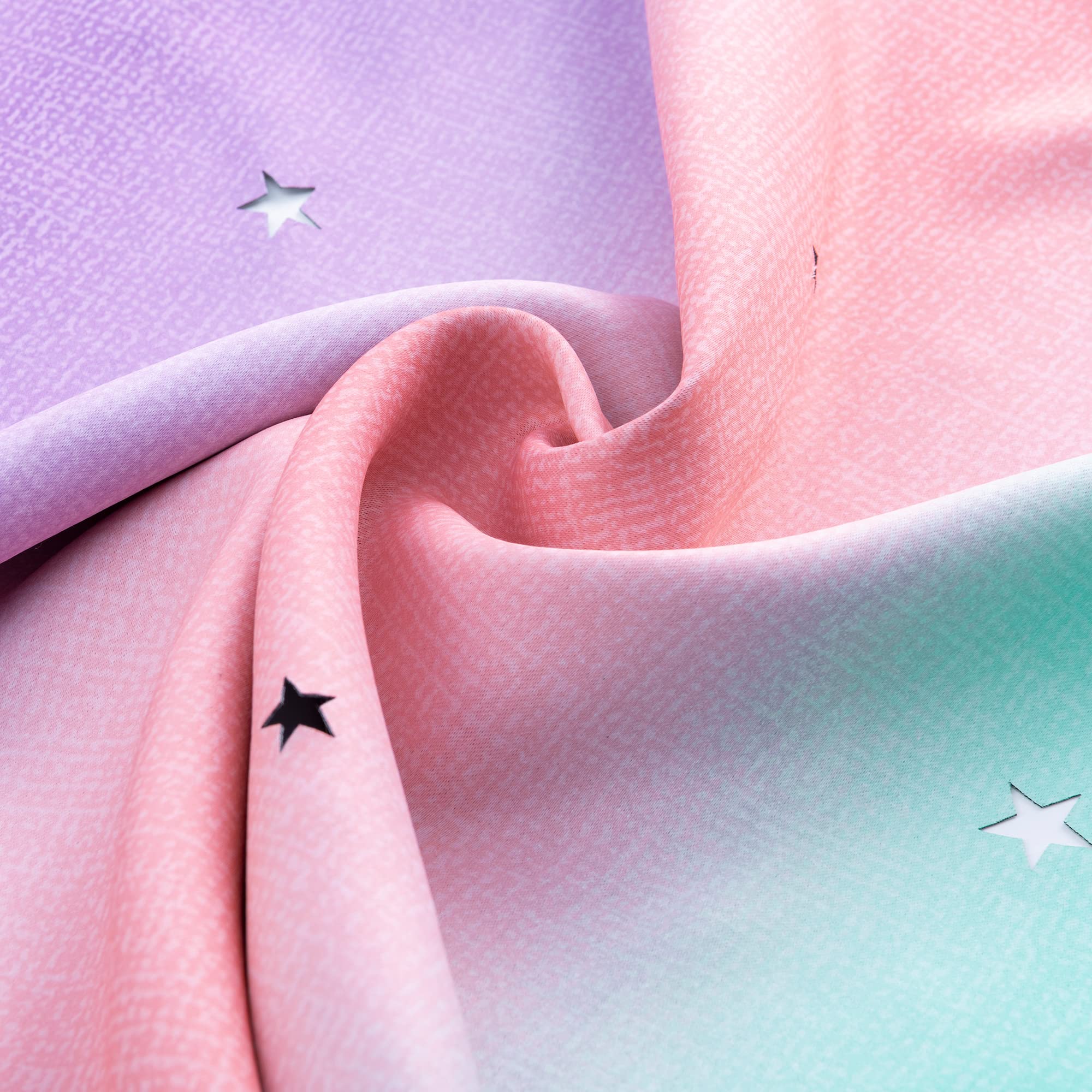XiDi Curtains for Girls Bedroom Decor, Rainbow Blackout Curtains for Kids Room Decor, Purple for Little Girl Room, Unicorn Wall Decals Pink Curtains Green, 63 Inches Long 34 Wide 1 Panel