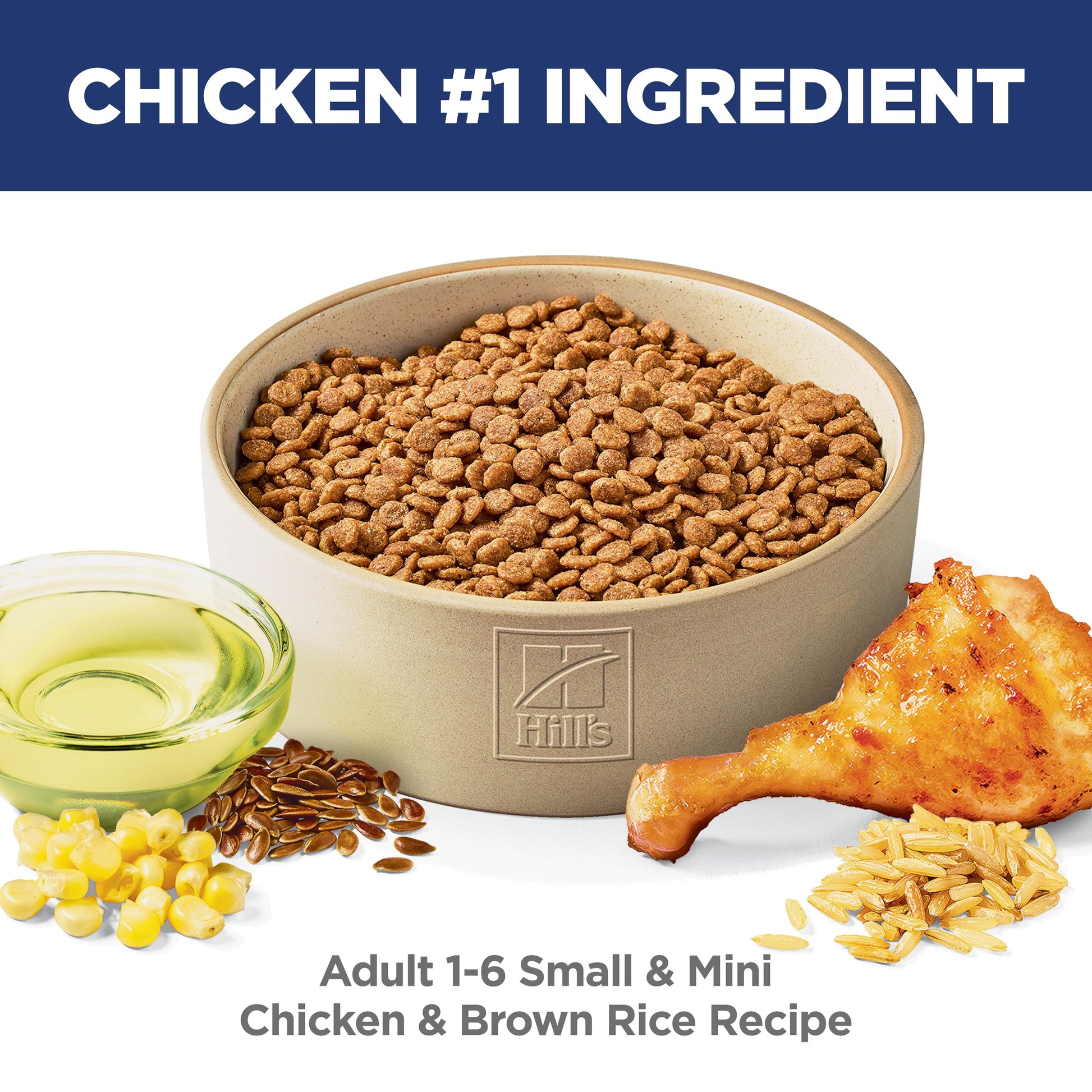 Hill's Science Diet Small & Mini, Adult 1-6, Small & Mini Breeds Premium Nutrition, Dry Dog Food, Chicken & Brown Rice, 4.5 lb Bag