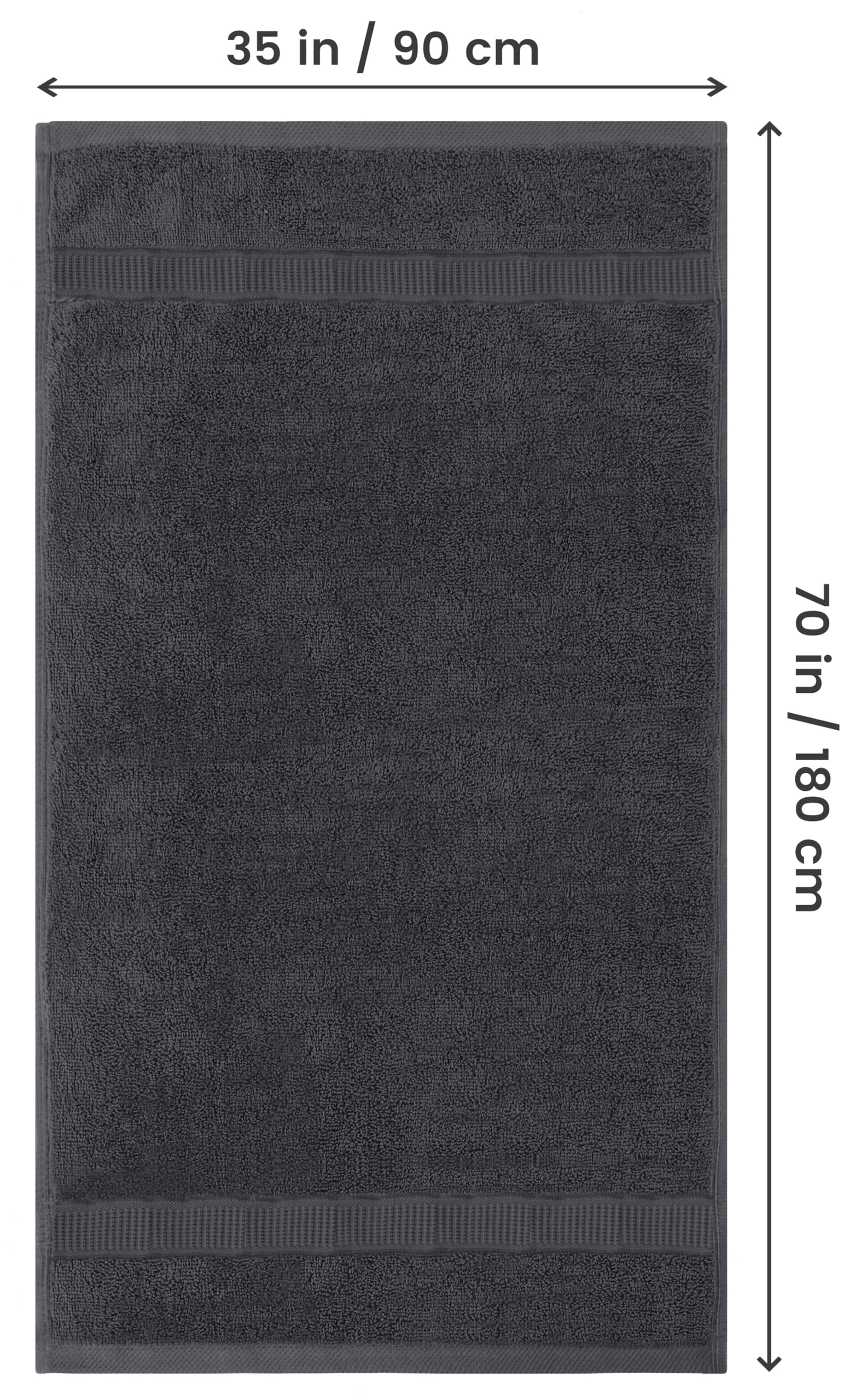 Utopia Towels Luxurious Jumbo Bath Sheet 2 Piece, 600 GSM, 35 by 70 Inches, 100% Ring Spun Cotton, Highly Absorbent and Quick Dry Extra Large Bath Towel, Super Soft Towel, Grey