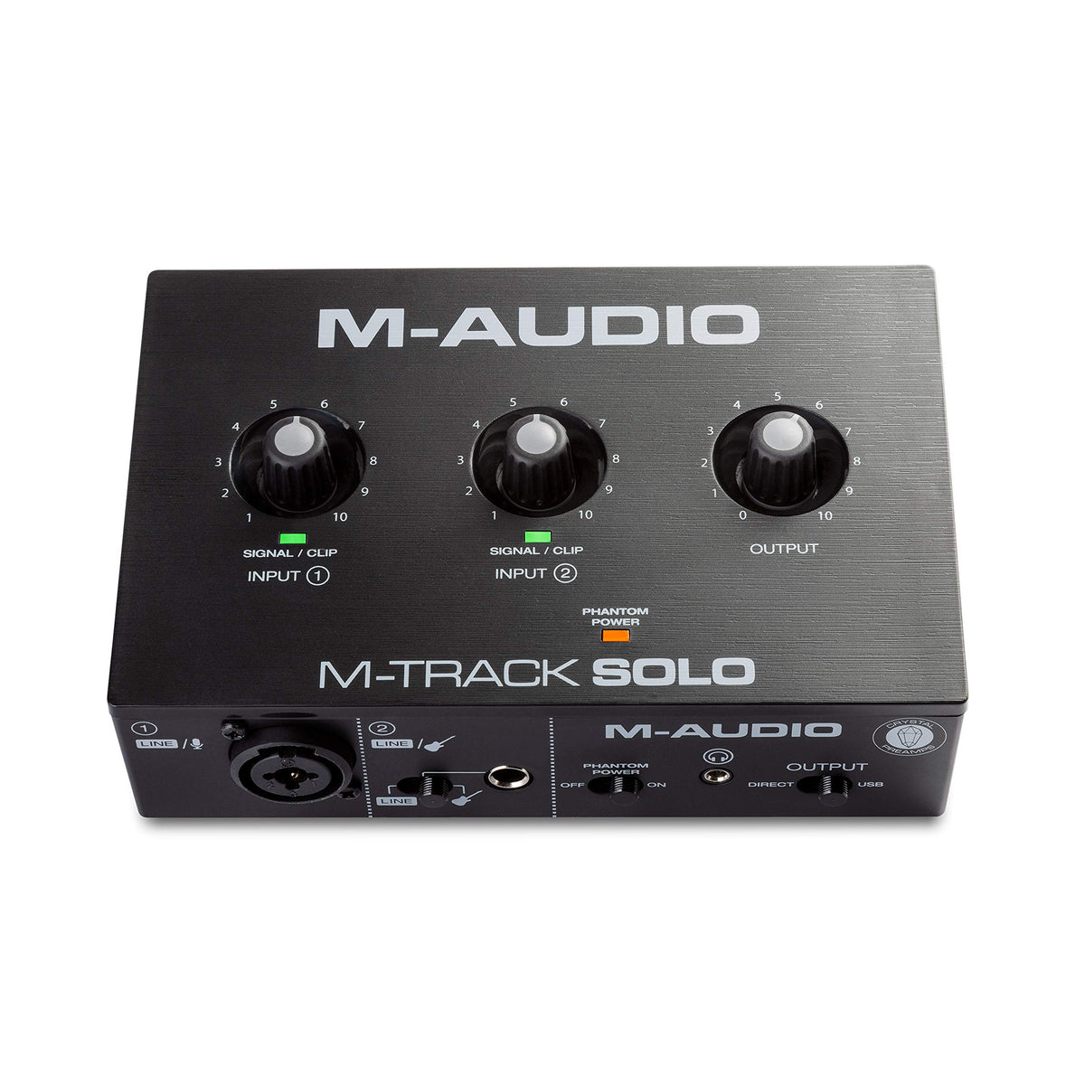 واجهة صوت USB ‏M-AUDIO M-Track Solo للتسجيل والبث والبودكاست مع مدخلات XLR وLine وDI، بالإضافة إلى مجموعة برامج مضمنة