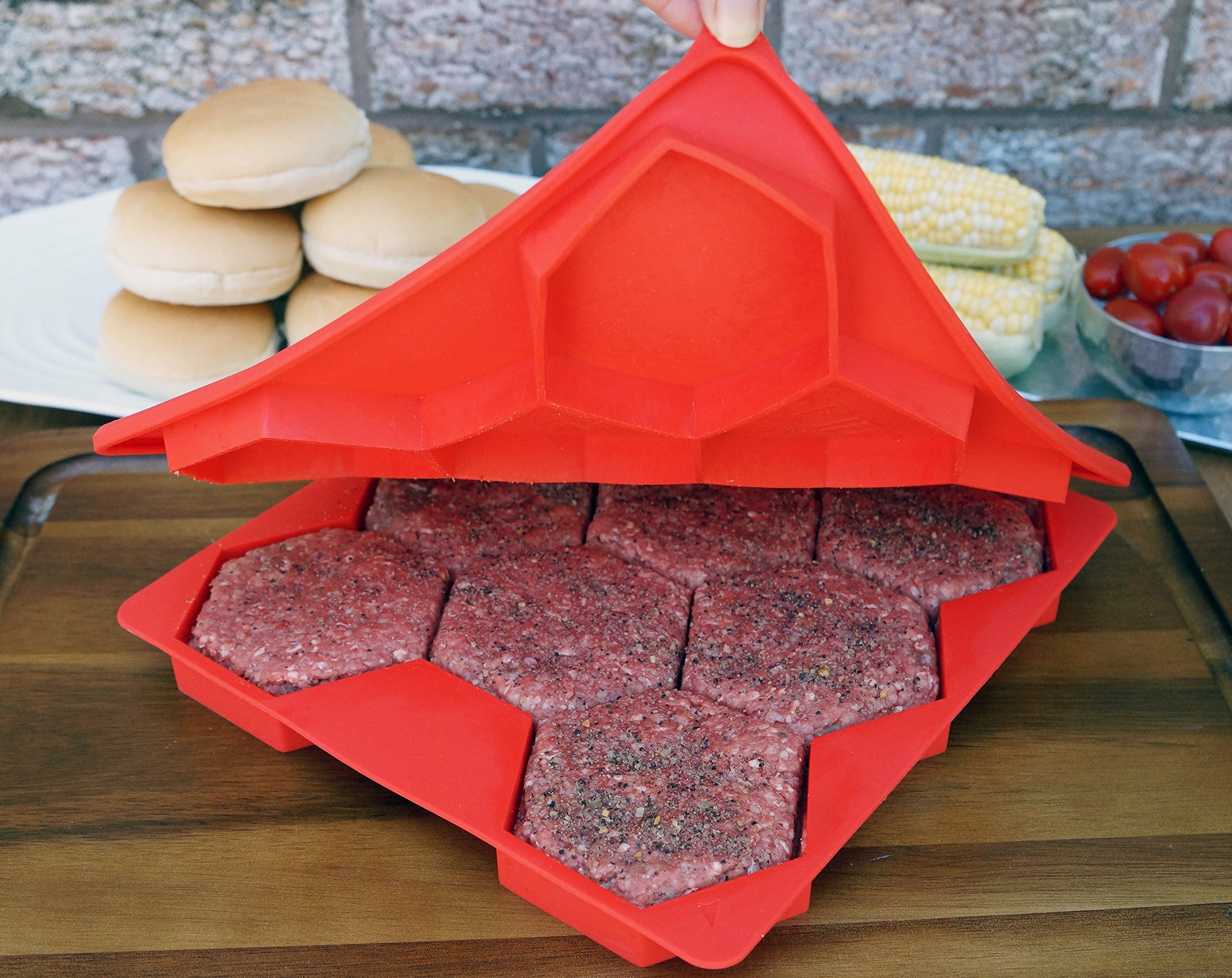 Shape+Store Burger Master Innovative 8-in-1 Burger Press & Freezer Container Makes 8 Quarter-Pound Burgers 32 Oz., Tasty Amazing Burgers, Easy-To-Clean & Dishwasher Safe