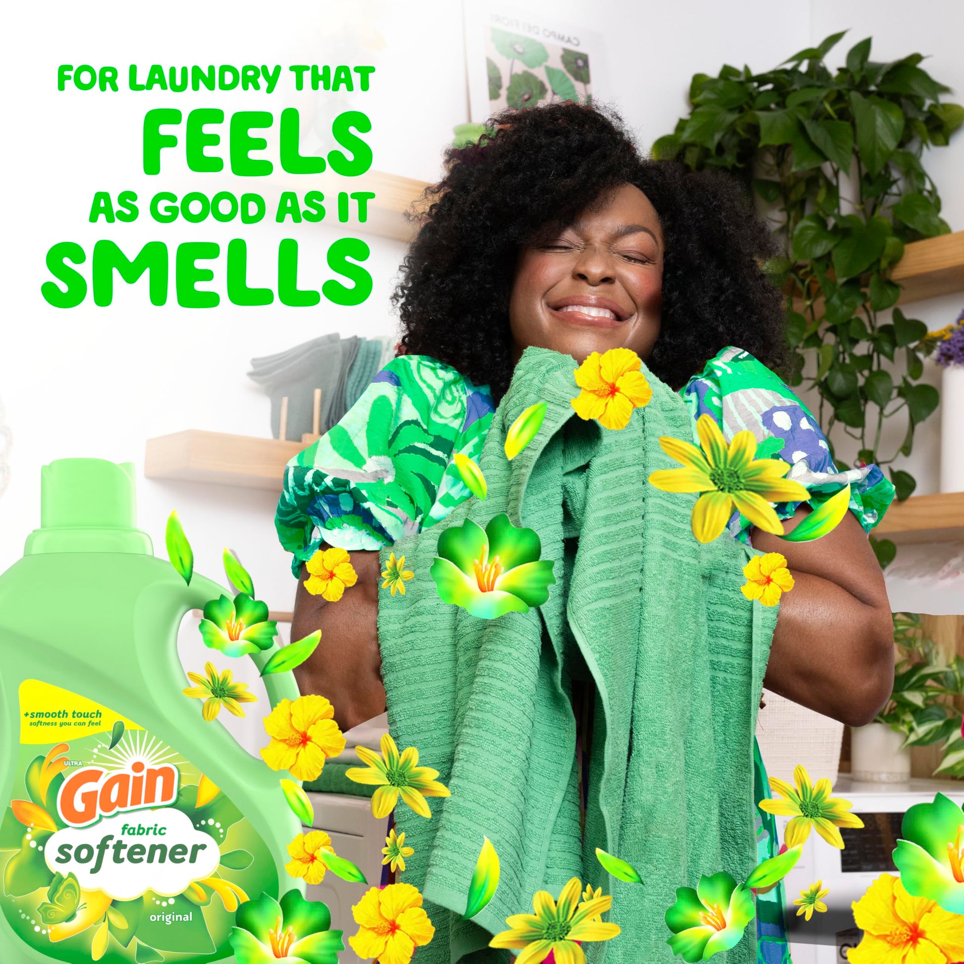 Gain Fabric Softener, Original Scent, 140 fl oz, 190 Loads, HE Compatible, Packaging may vary
