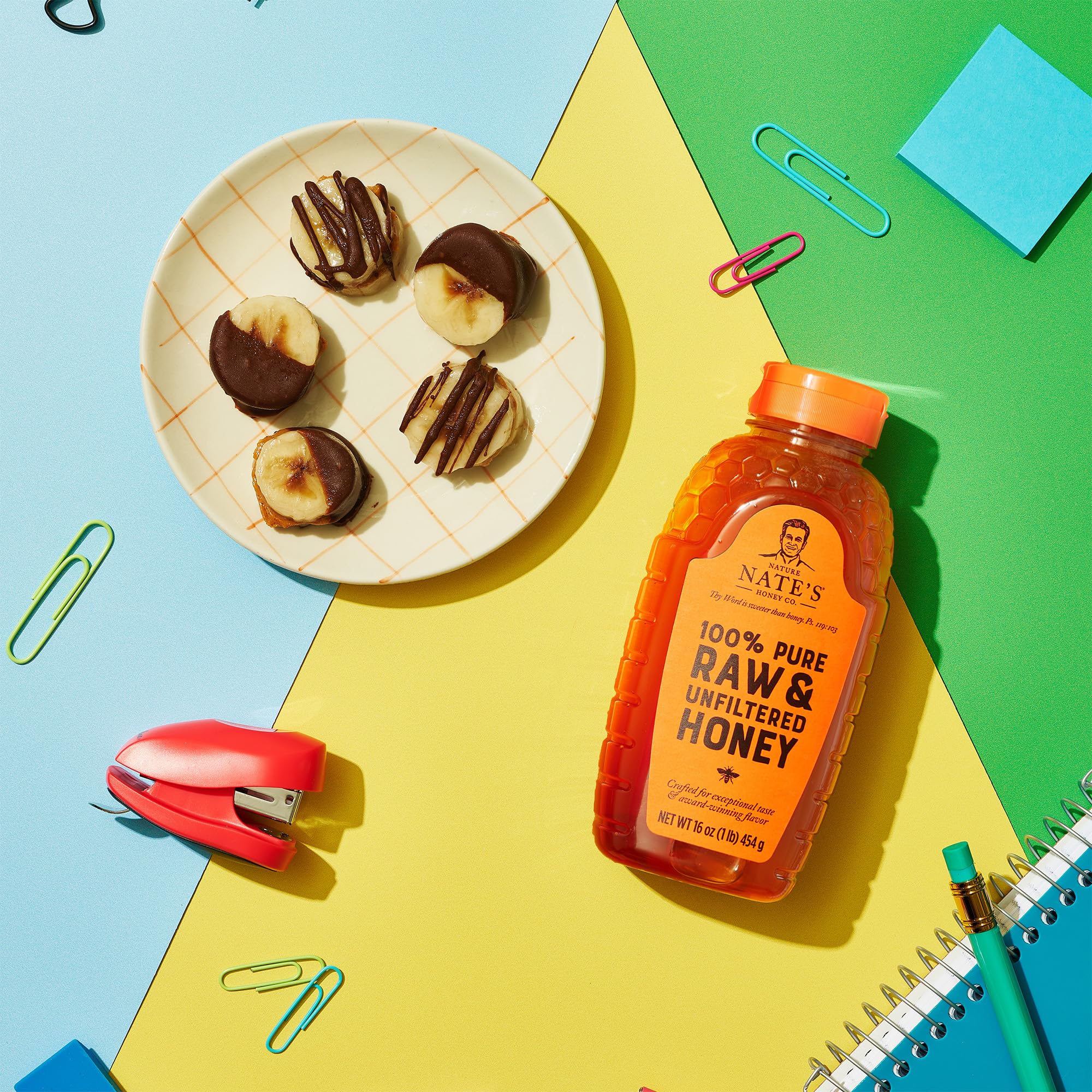 Nate's 100% Pure, Raw & Unfiltered Honey - Award-Winning Taste, 32oz. Squeeze Bottle